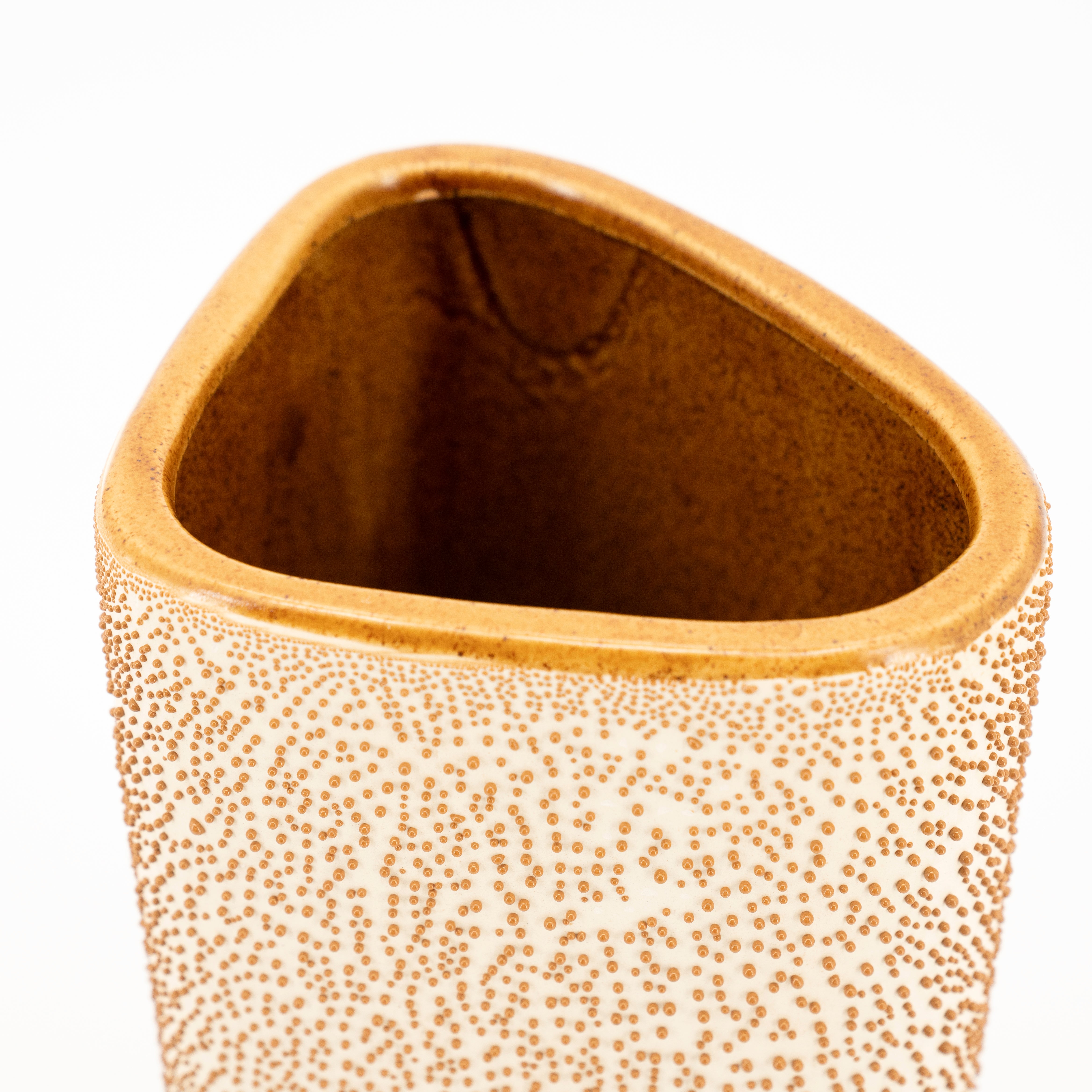 DOTANGLE vase yellow ceramic