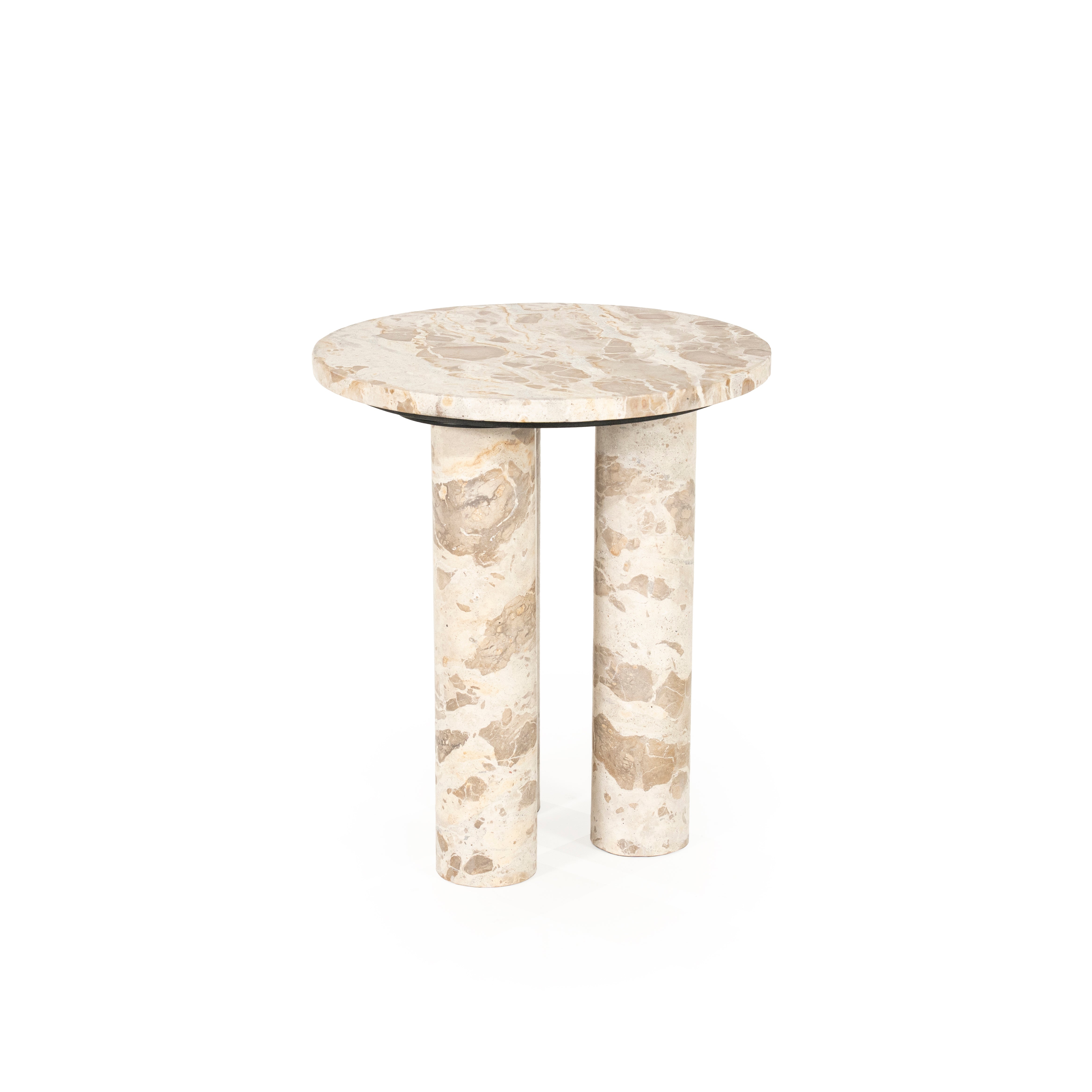 MARMO beige marble side table