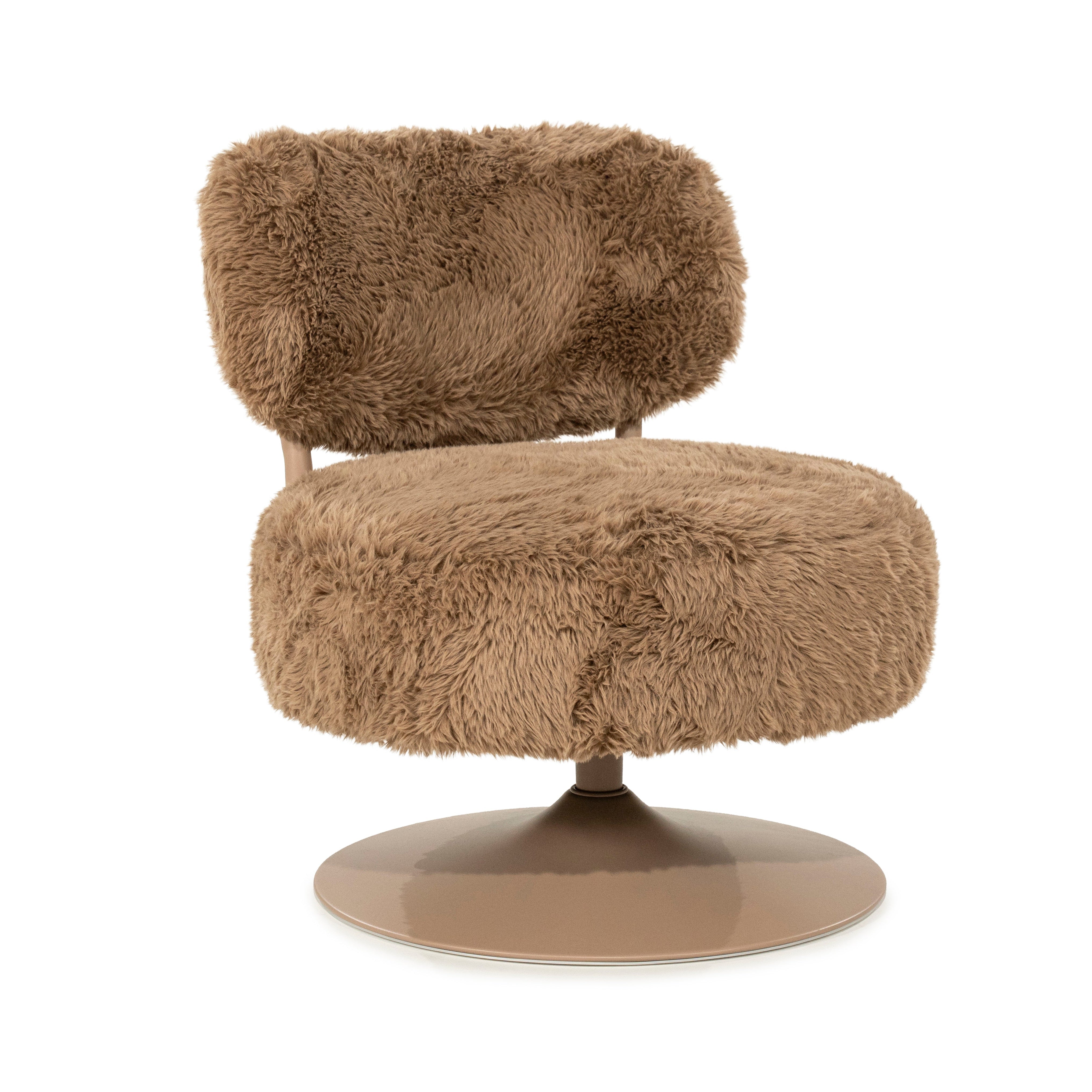 FURLO Brown Swivel Armchair
