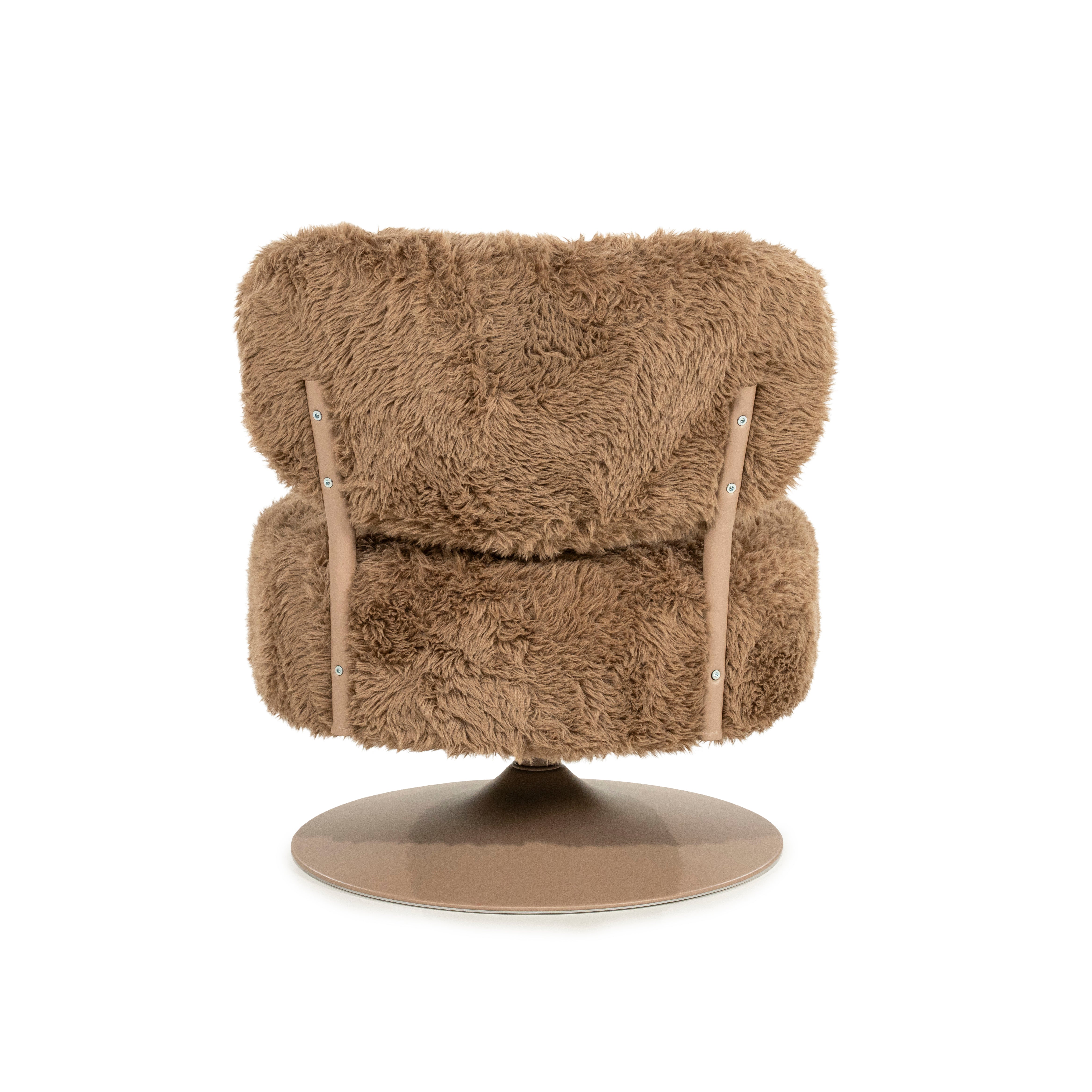 FURLO Brown Swivel Armchair