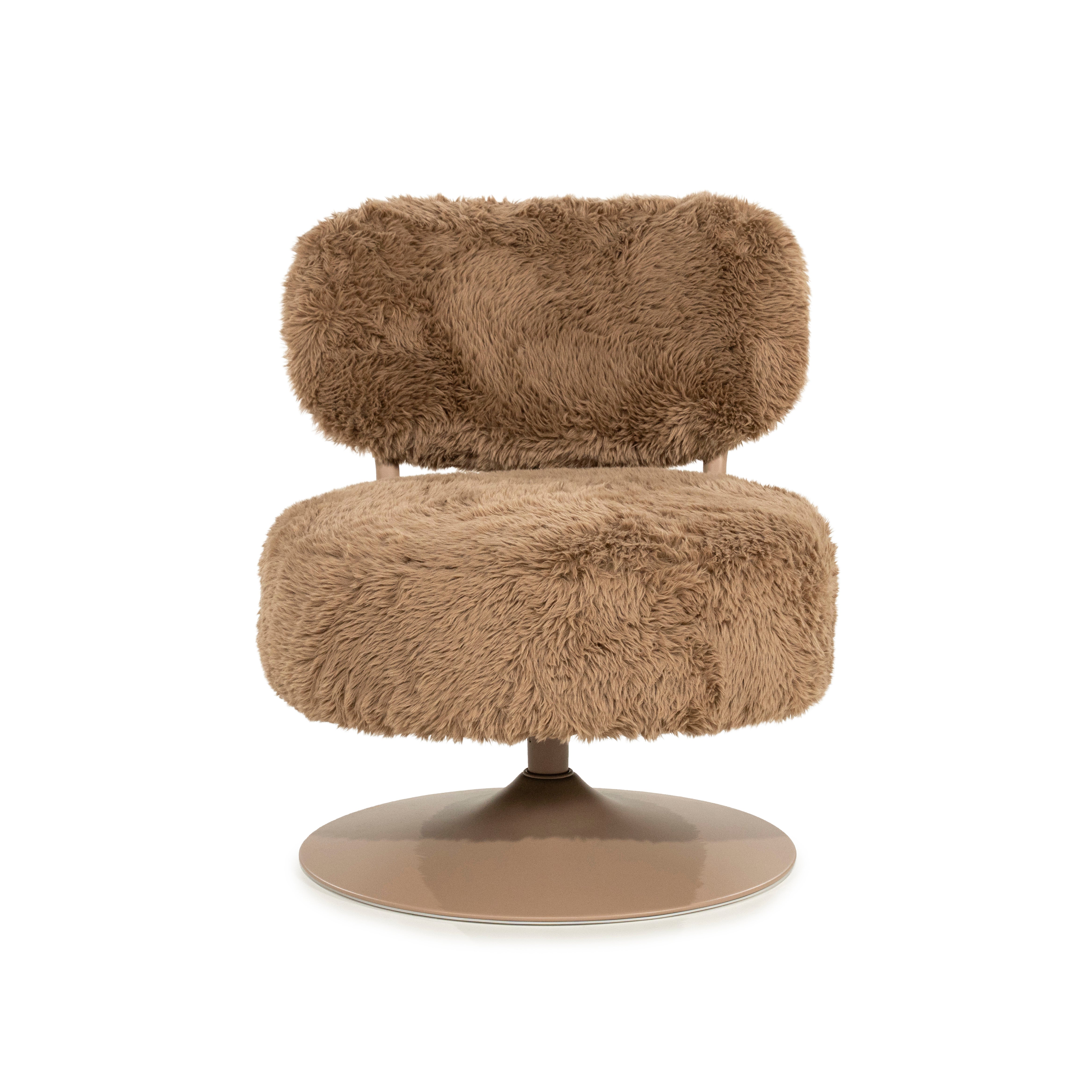 FURLO Brown Swivel Armchair