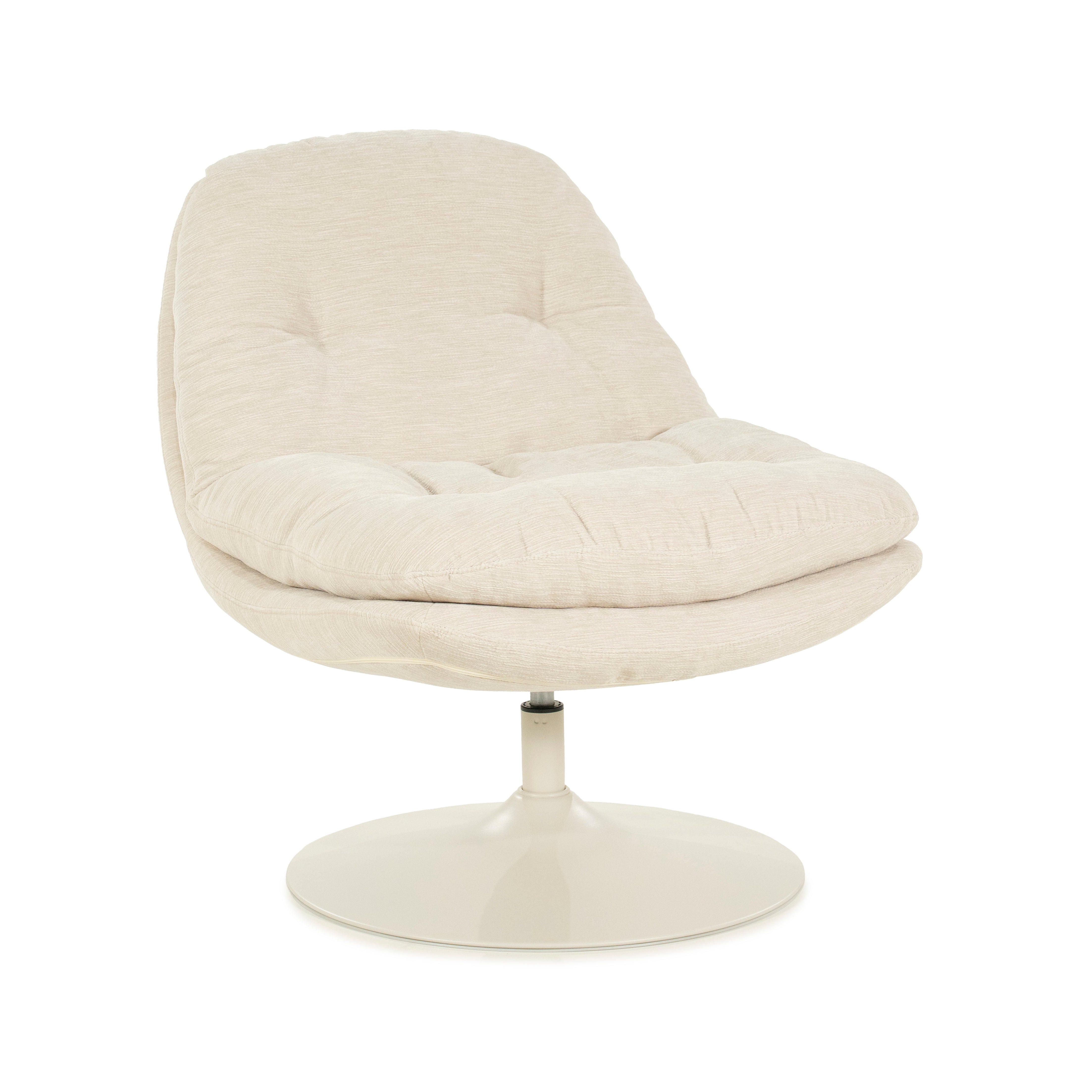 TROMBA Cream Swivel Armchair