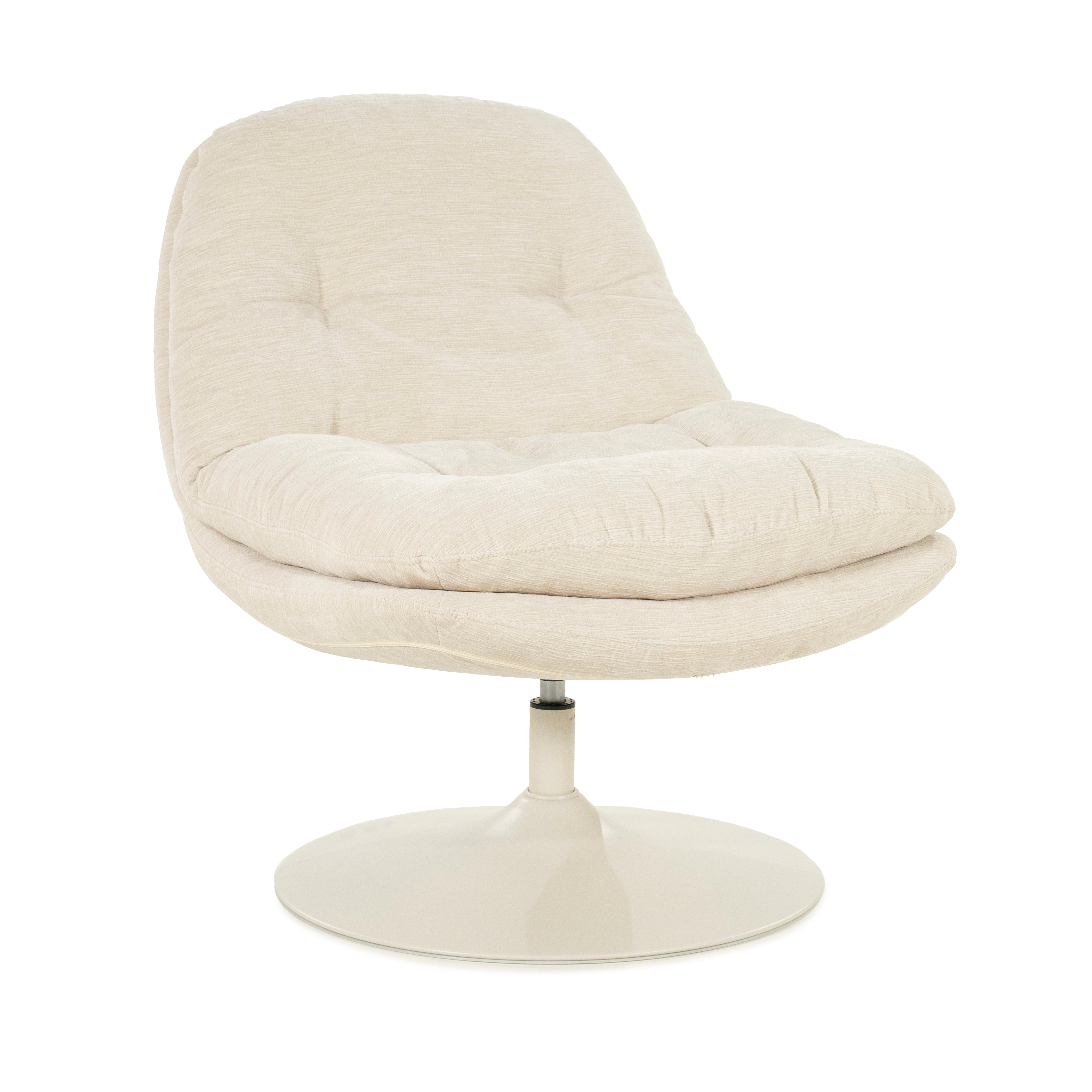 TROMBA Cream Swivel Armchair