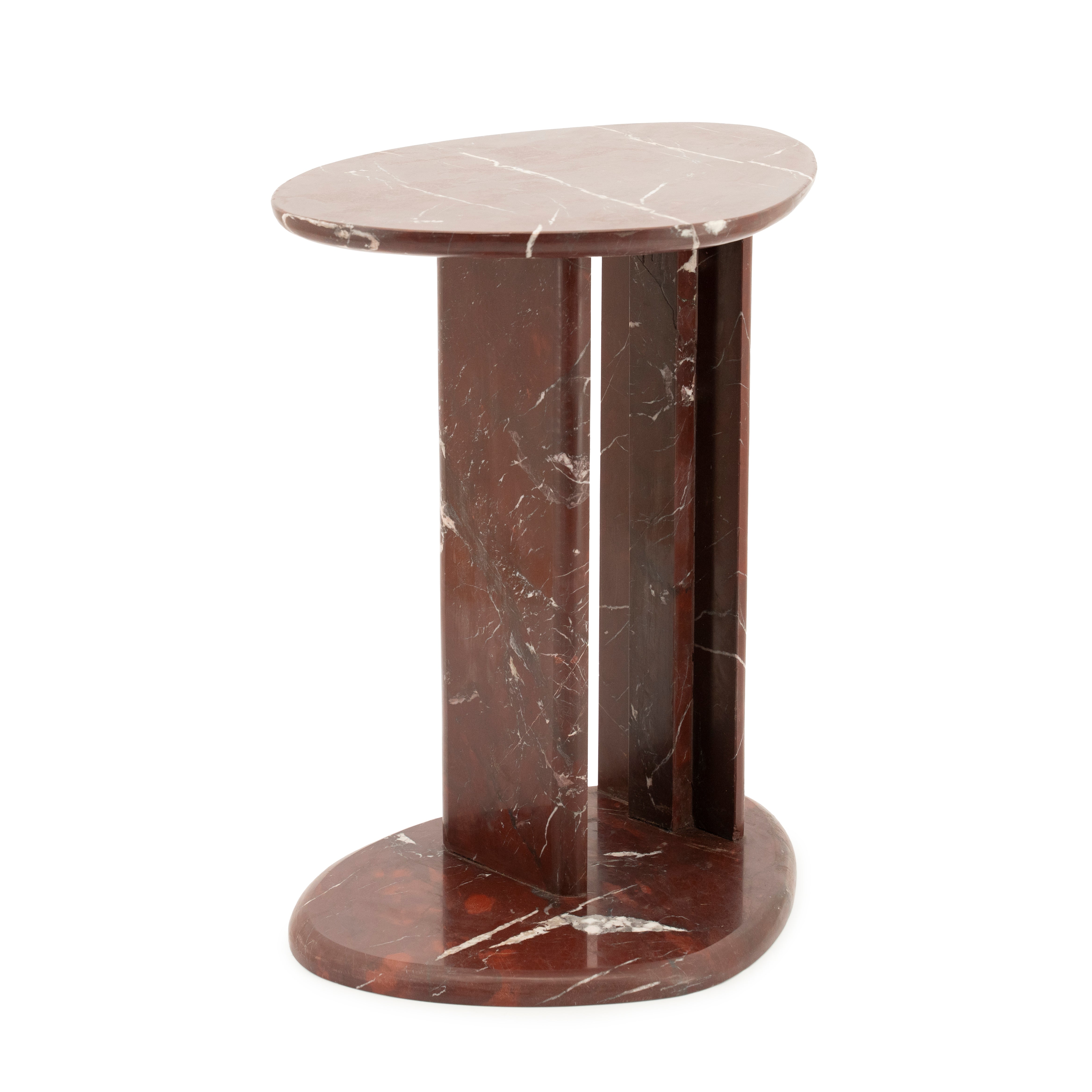 LIOR burgundy marble side table