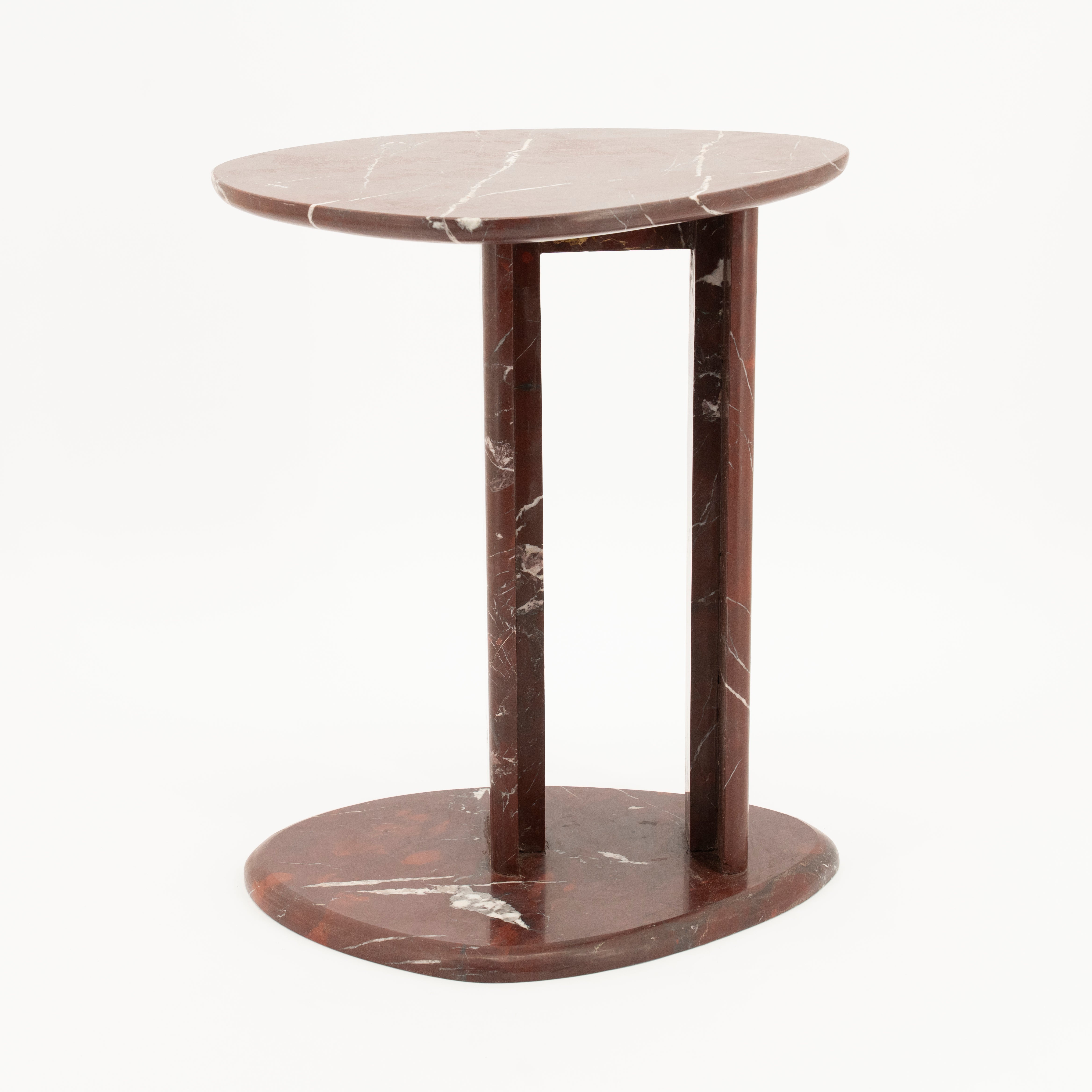 LIOR burgundy marble side table