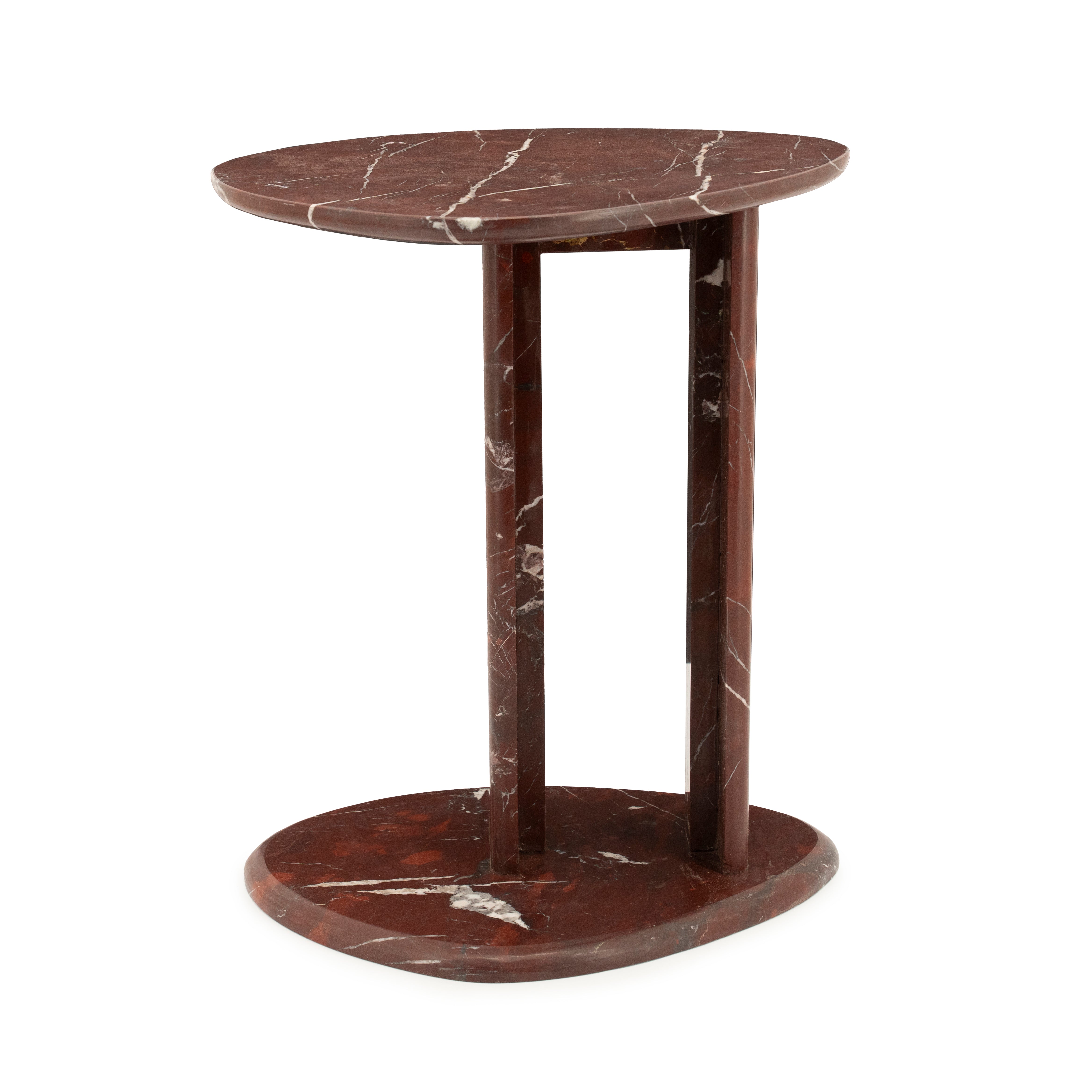 LIOR burgundy marble side table