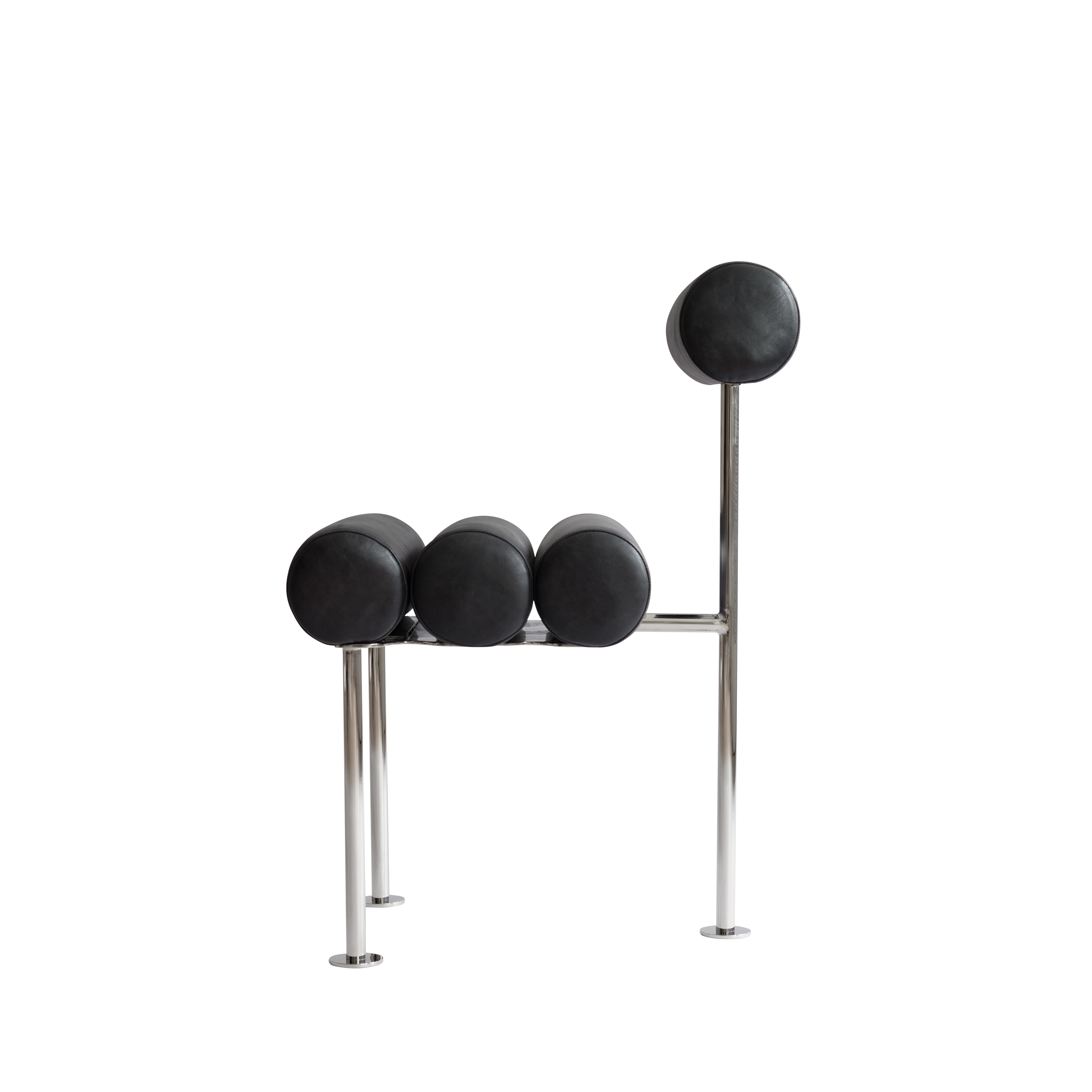 HIRO chair black with chrome base