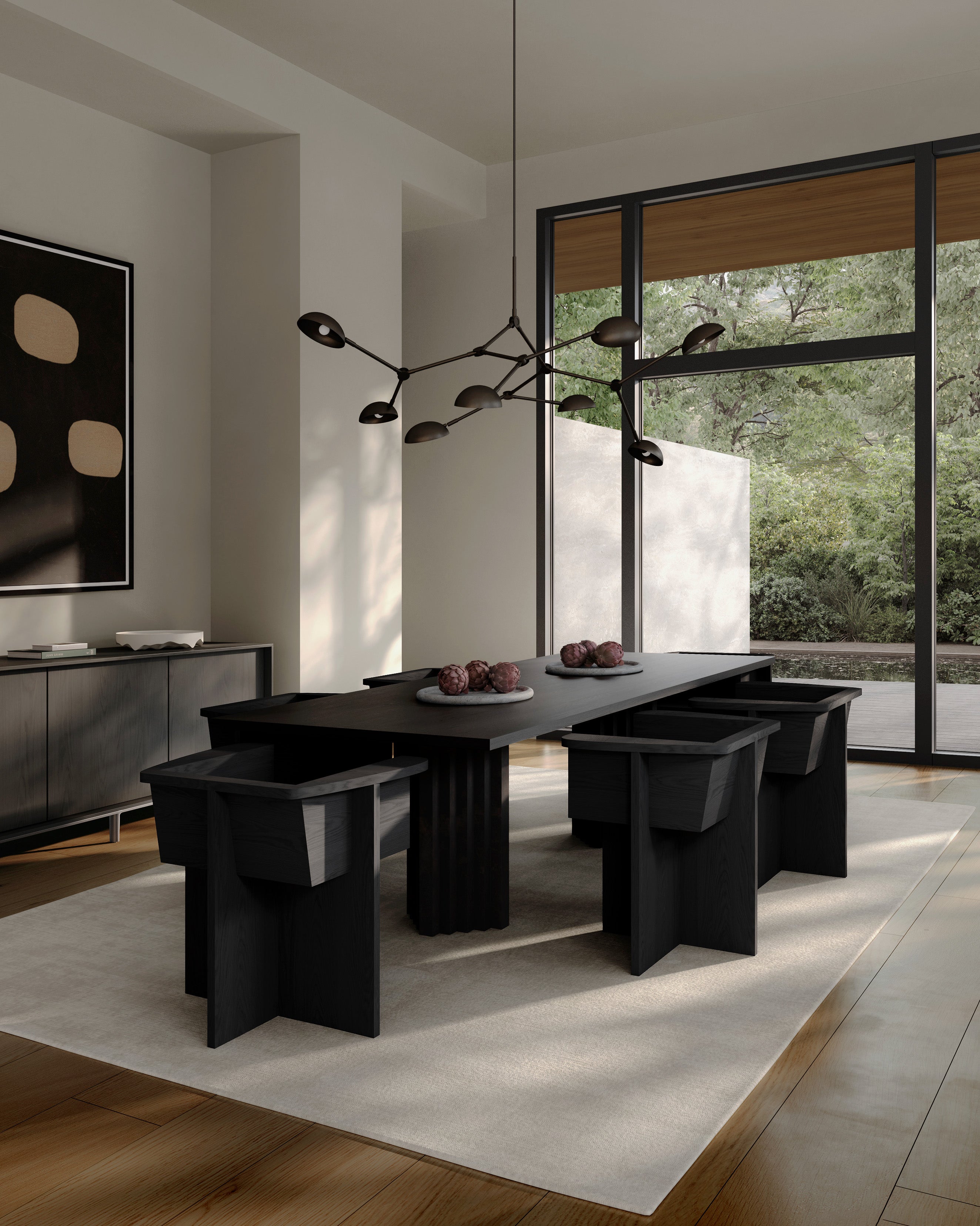 Dining table ARC black oak