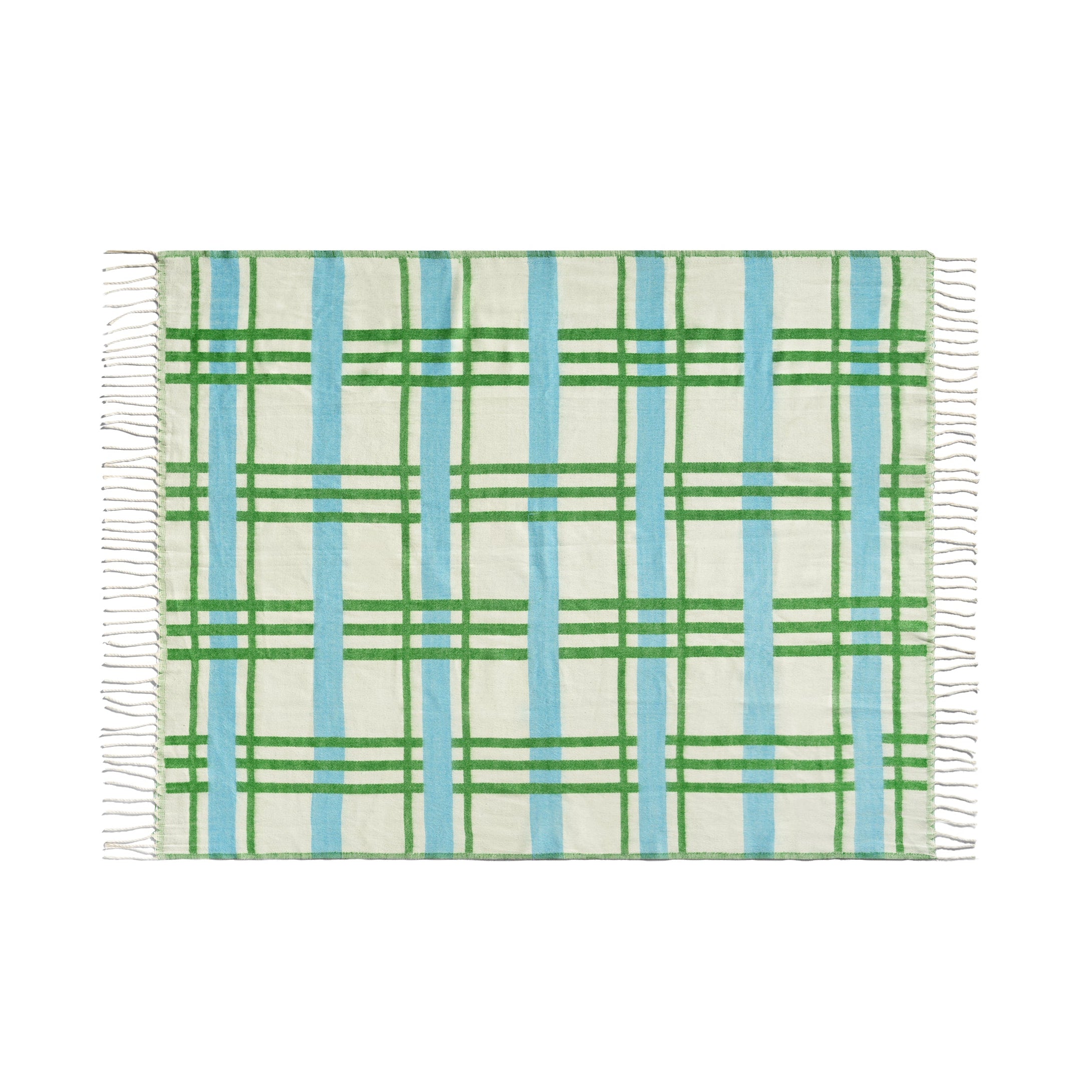 Pled PLANO béžový se zelenou a modrou