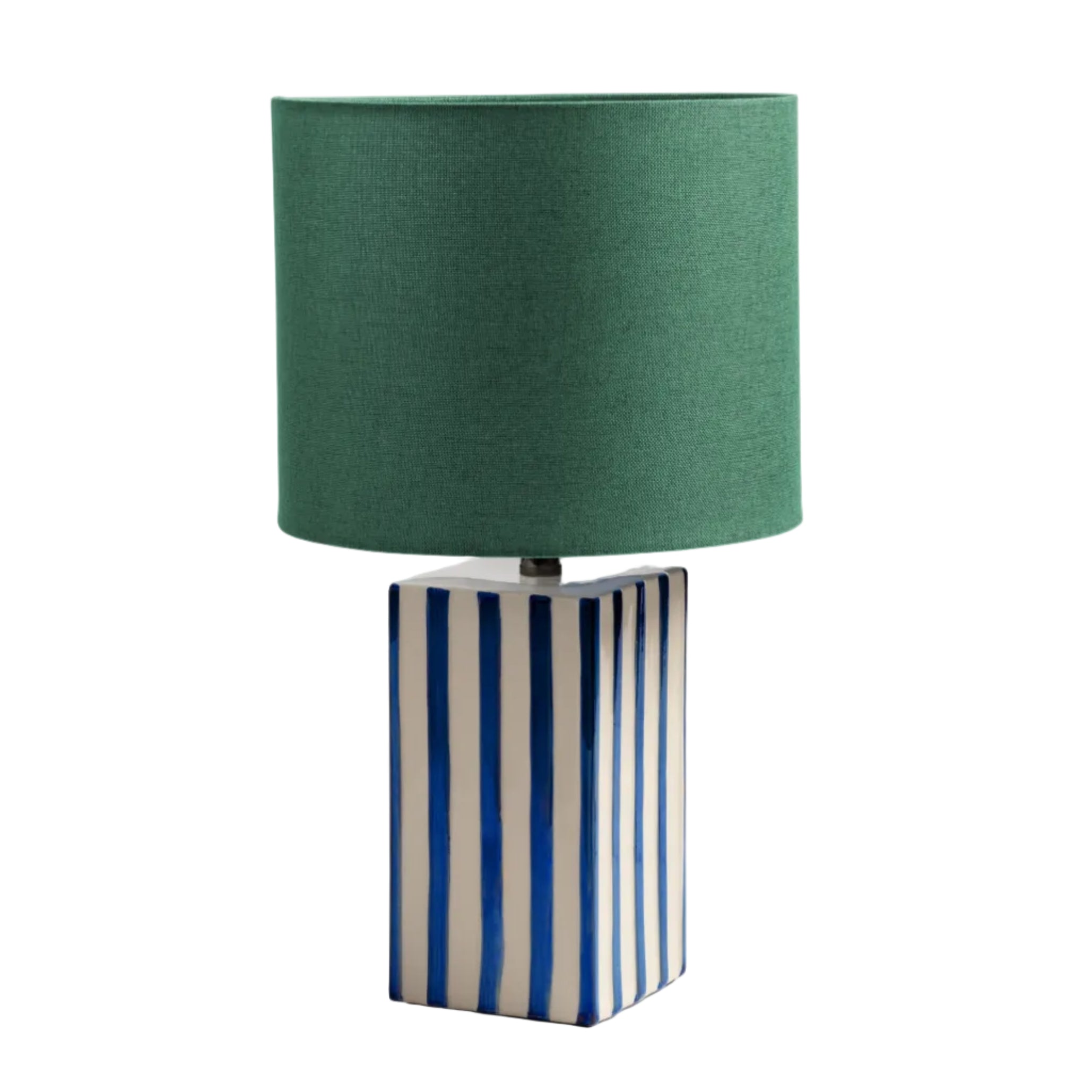 Stolní lampa STREAK modro-bílá se zeleným stínidlem