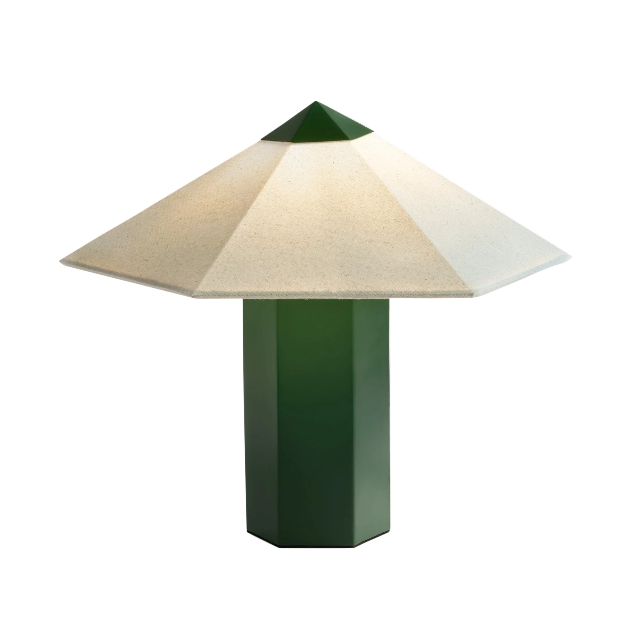 PHIRA Table Lamp Green with Linen Shade