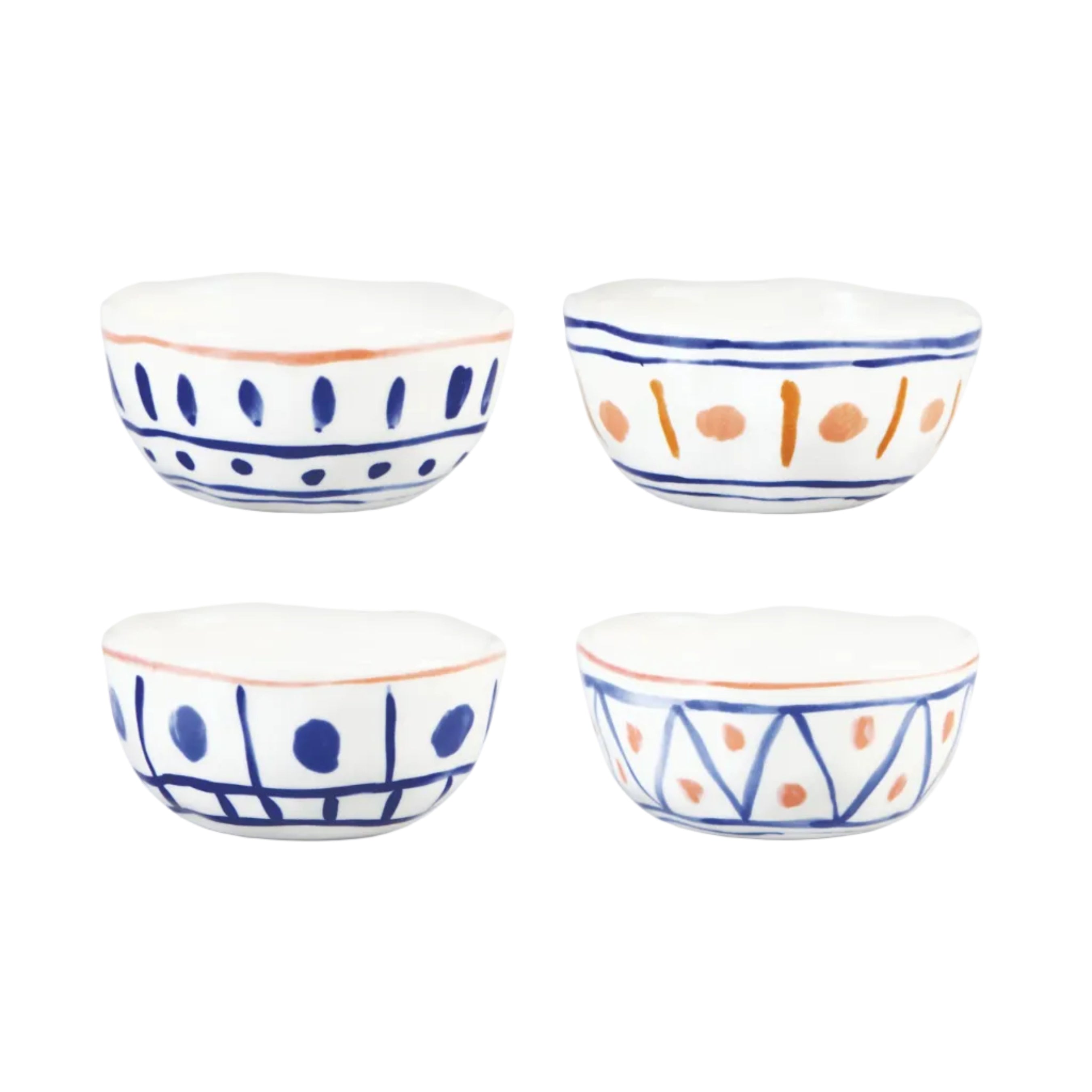 LEMON MOROCCAN Bowl Set White with Blue and Orange
