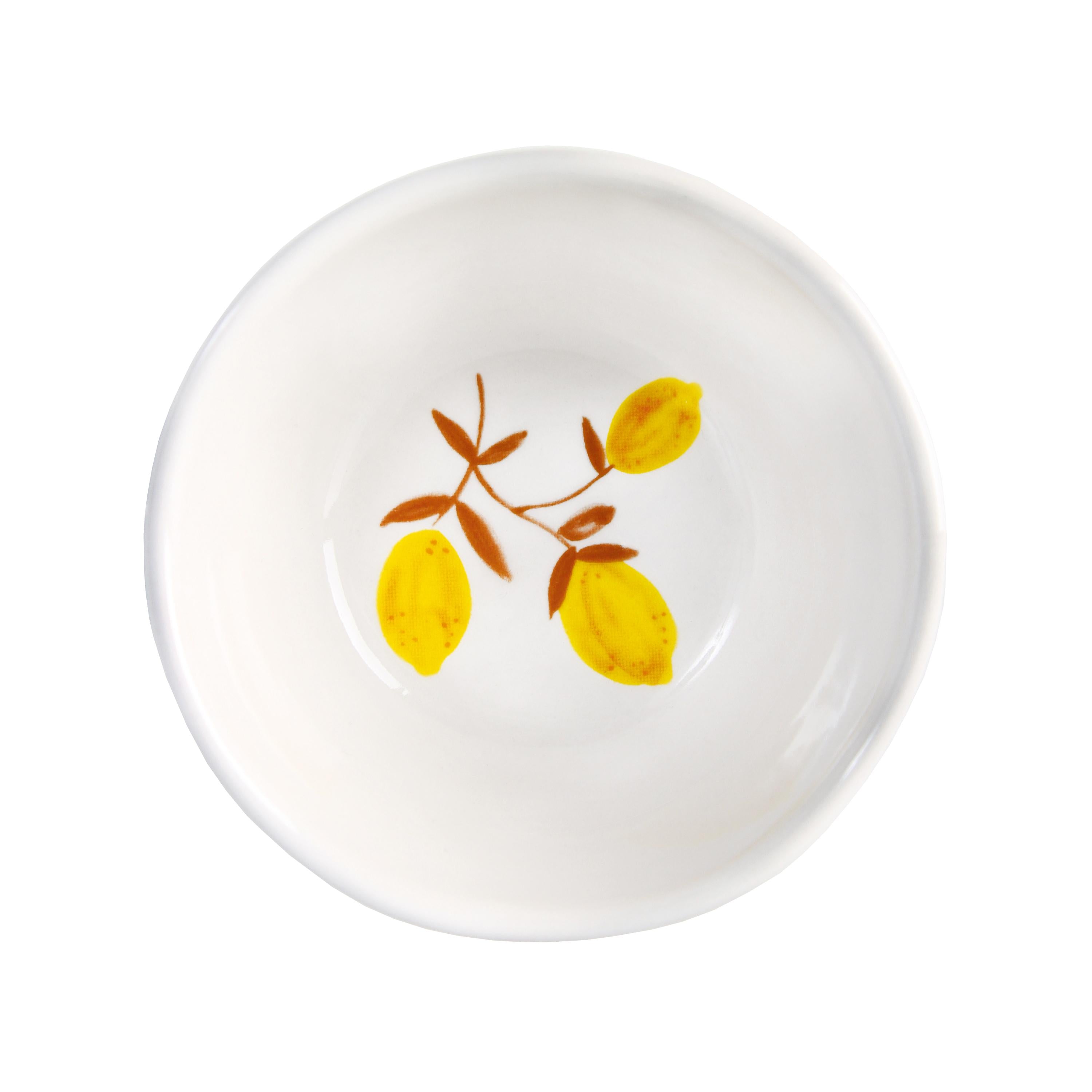 LEMON MOROCCAN Bowl Set White with Blue and Orange