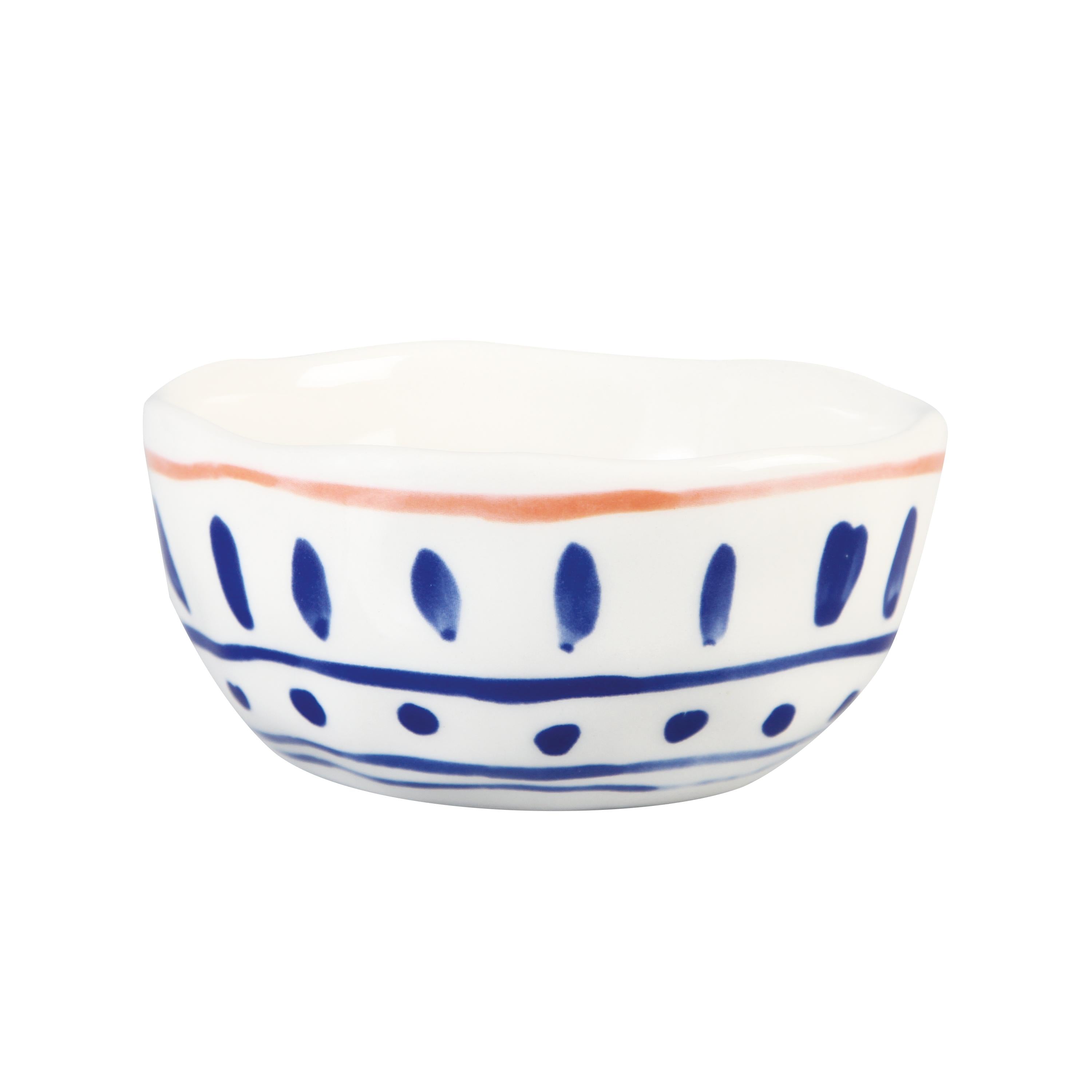 LEMON MOROCCAN Bowl Set White with Blue and Orange