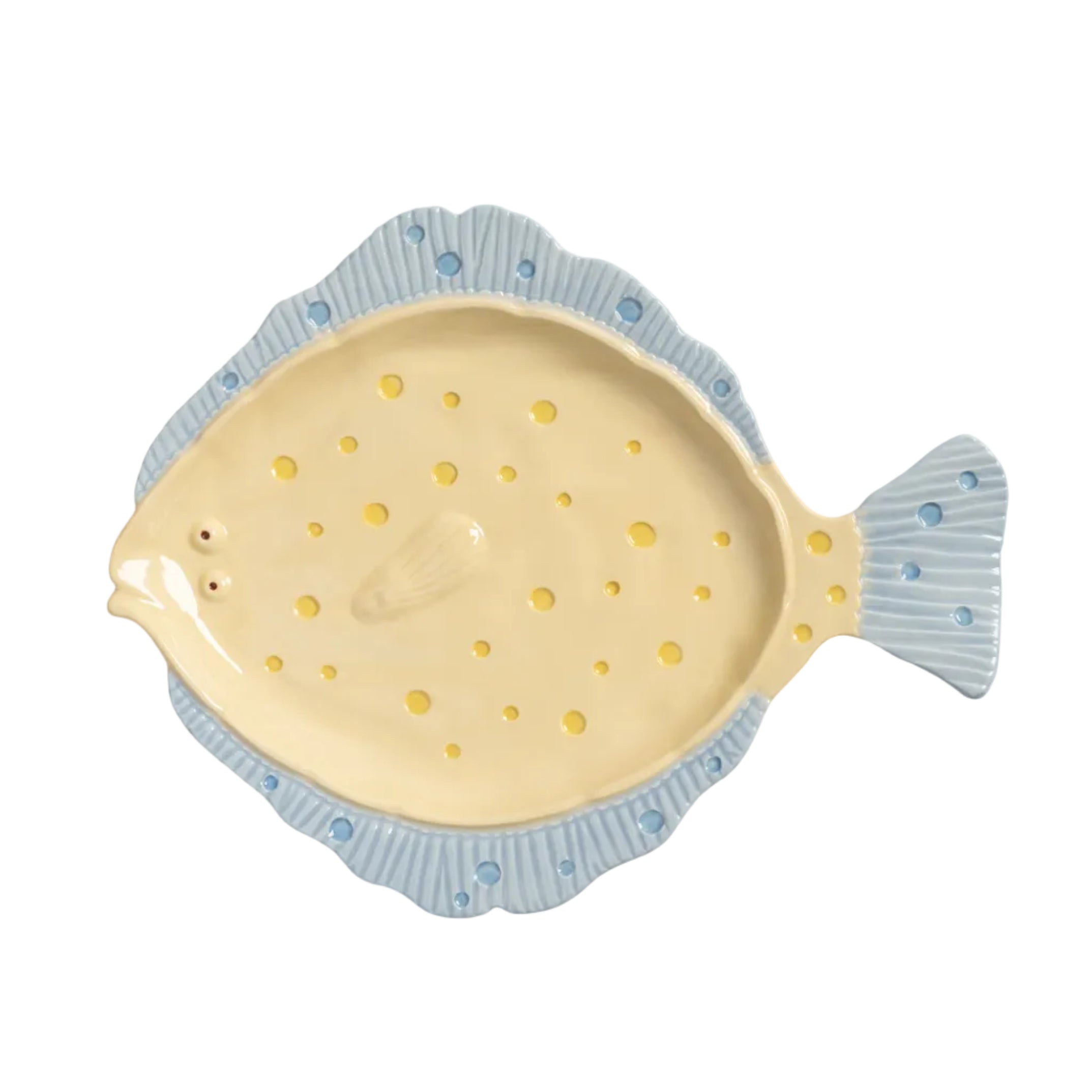 Serving Plate PLAICE Yellow with Blue