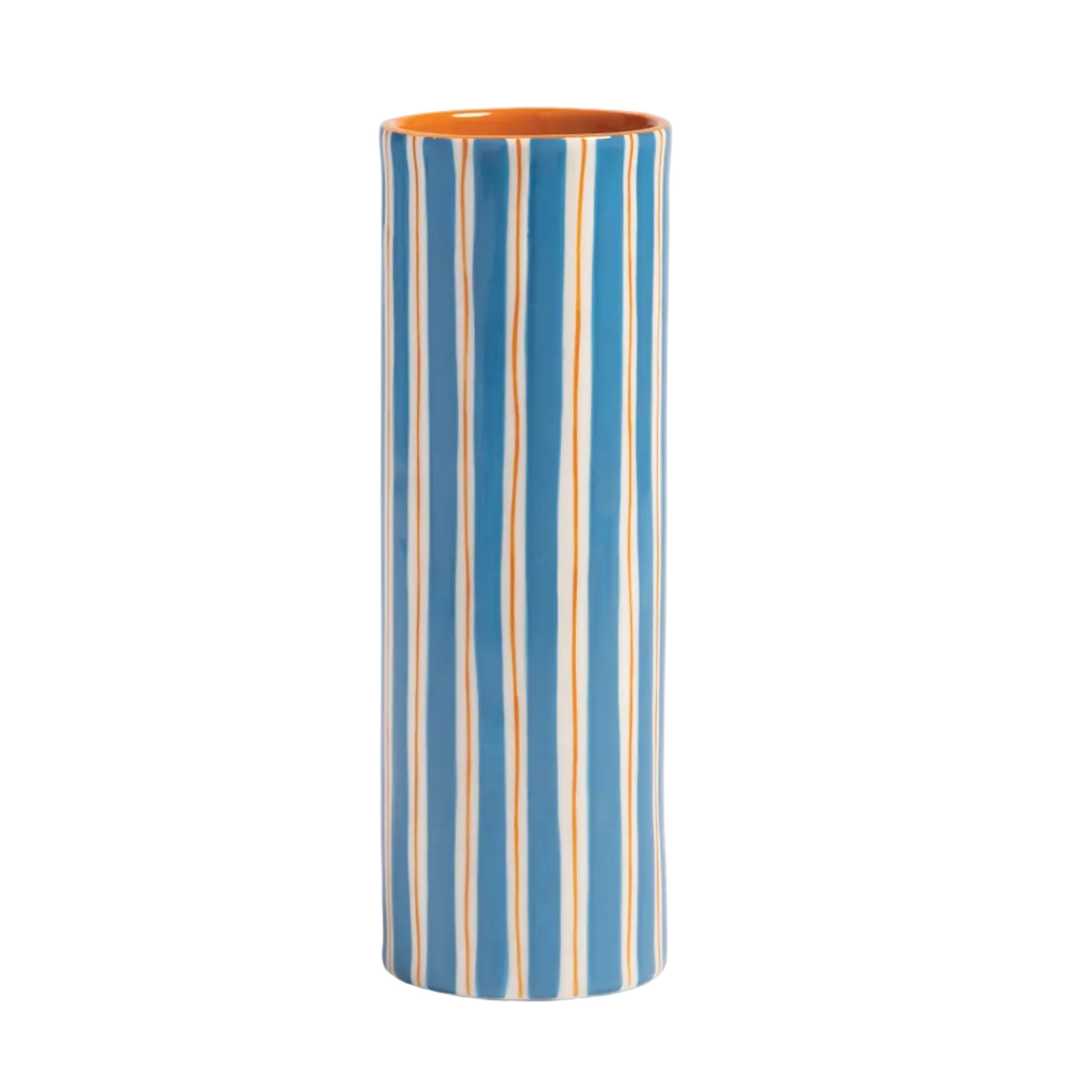 RAY vase blue with white and orange