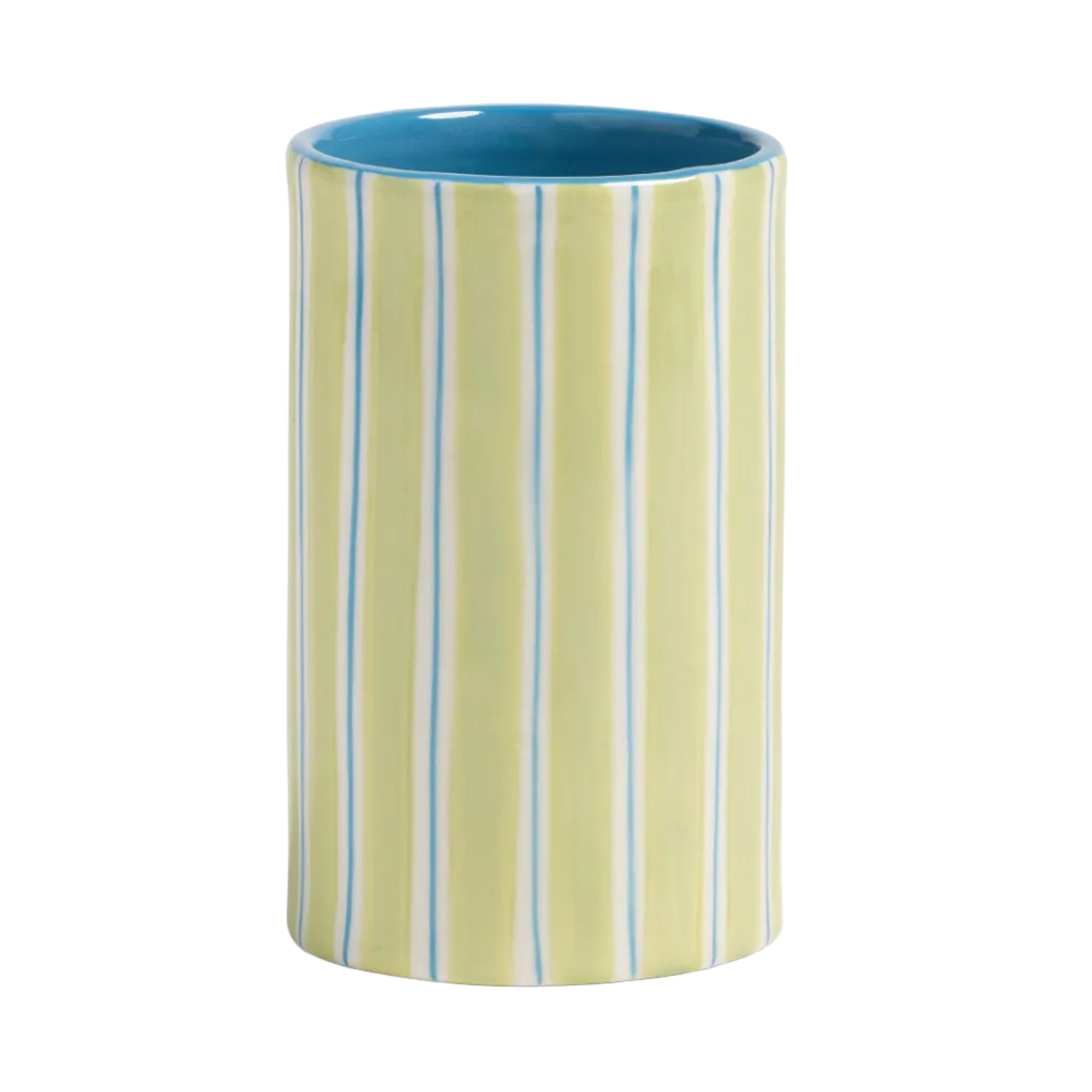 RAY vase green with blue and white