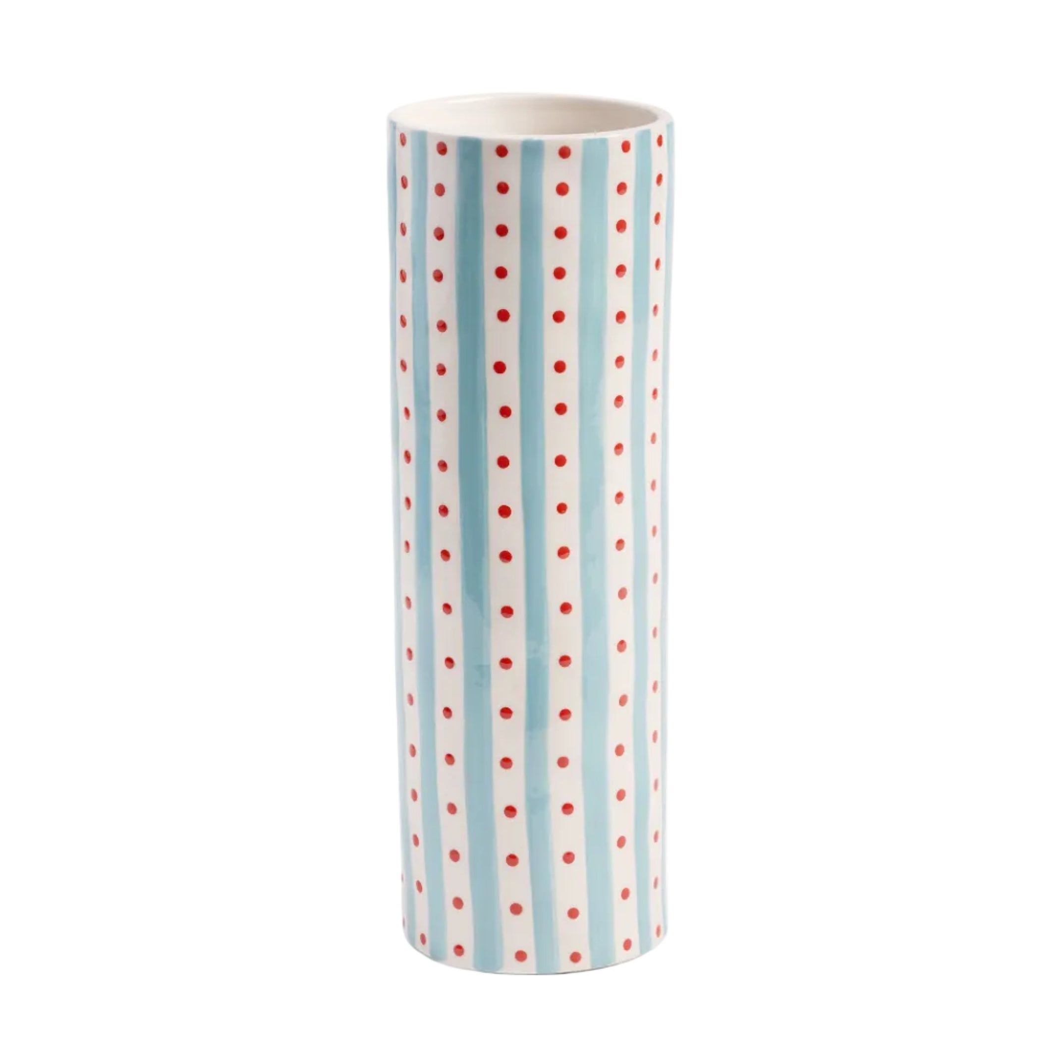 CLASH DOT vase white with blue and red