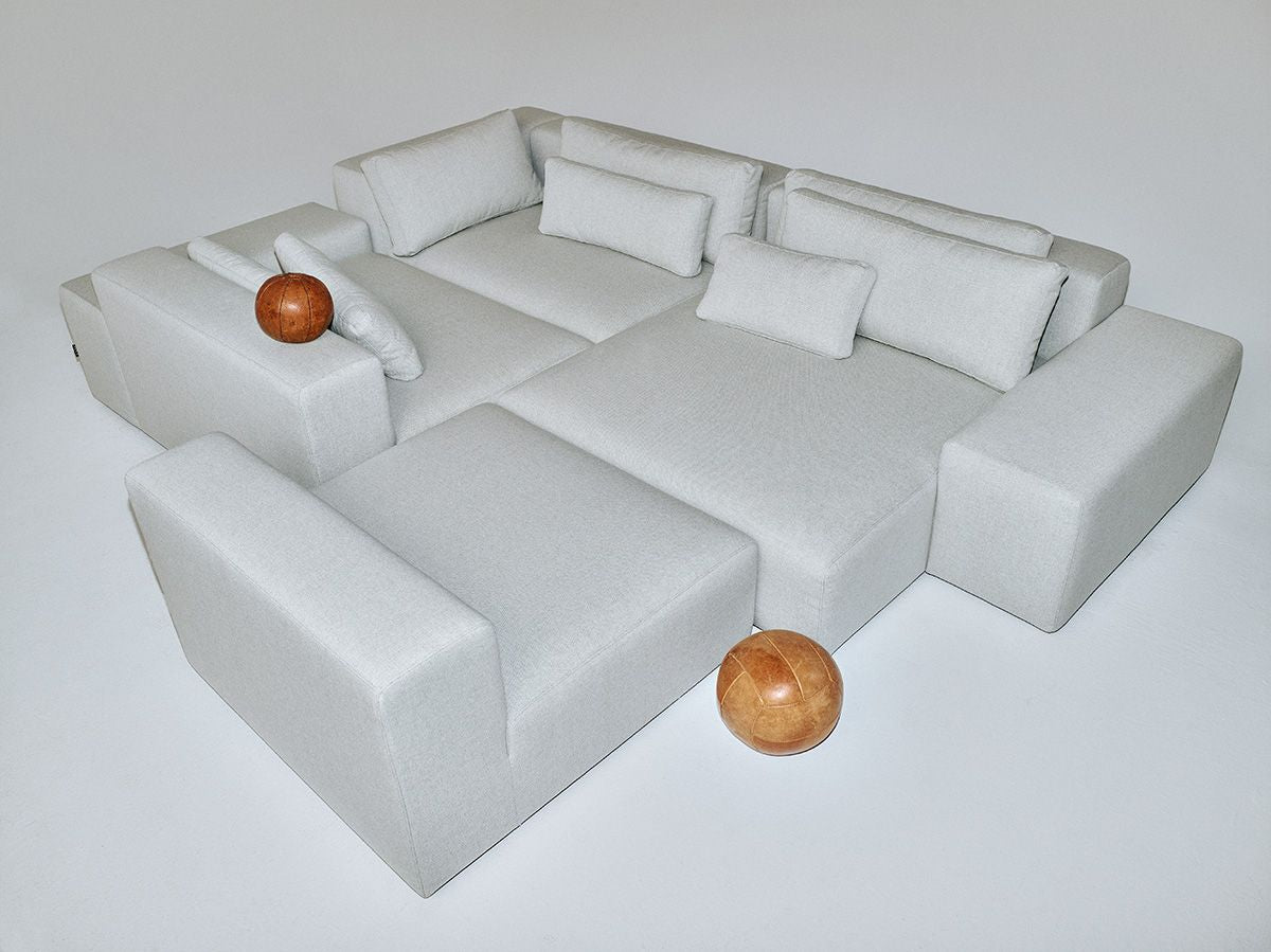 FLAVIO Upholstered 2-Seater Pouf