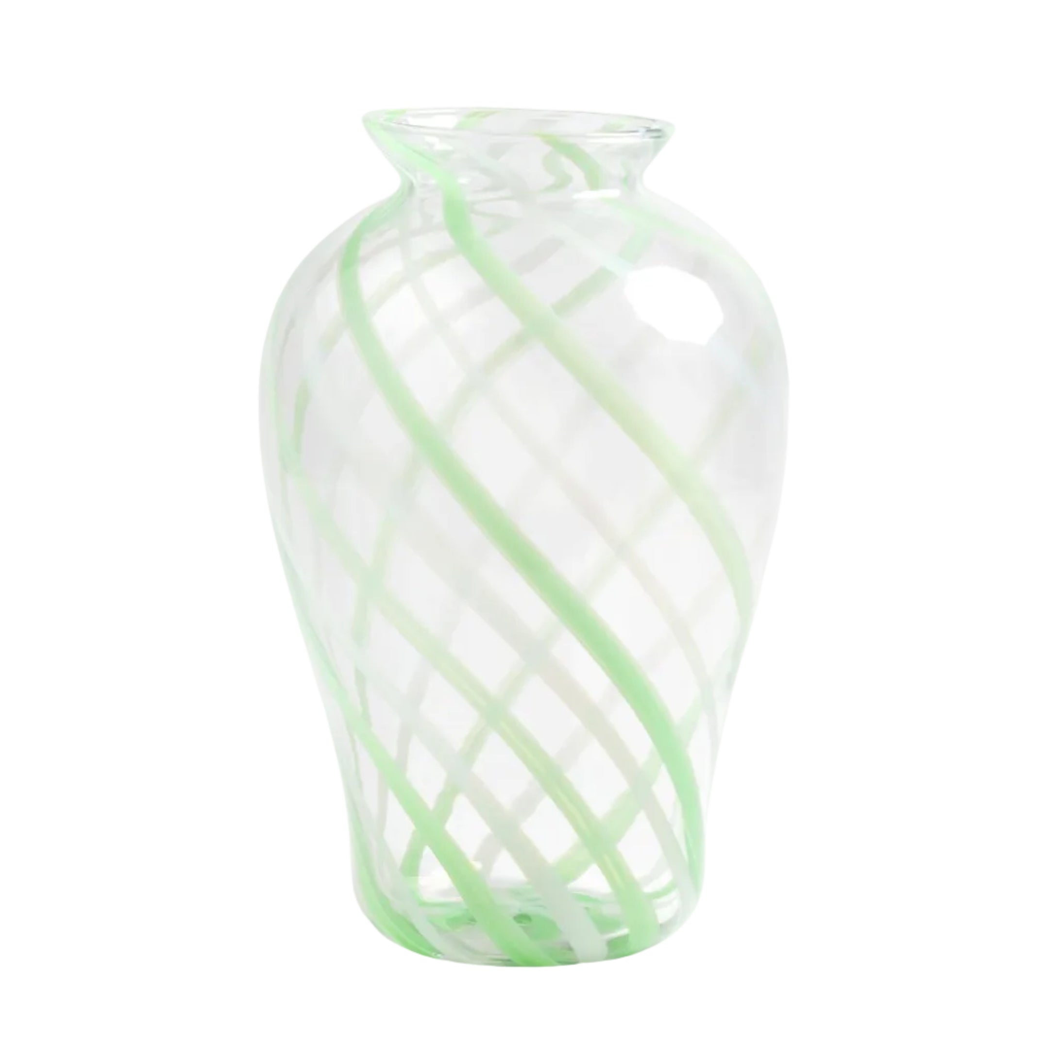 YOGU SPIRAL vase green glass