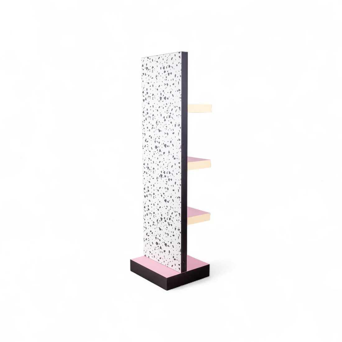 Regál SUPERSHELF TERRAZZO bílý se žlutou a růžovou
