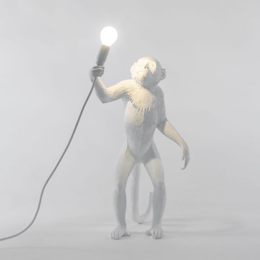 Stolní lampa MONKEY STANDING bílá