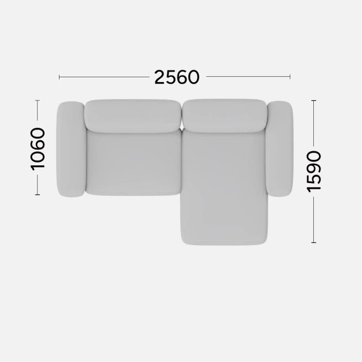 Right-sided corner sofa BABBLE customizable