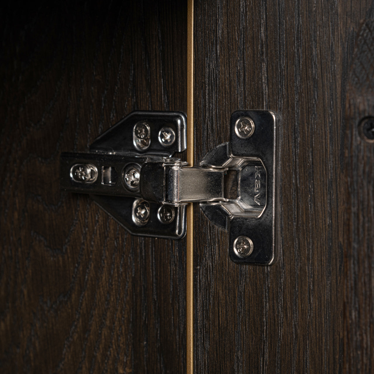 Regál CARTER dubová dýha se zlatým rámem