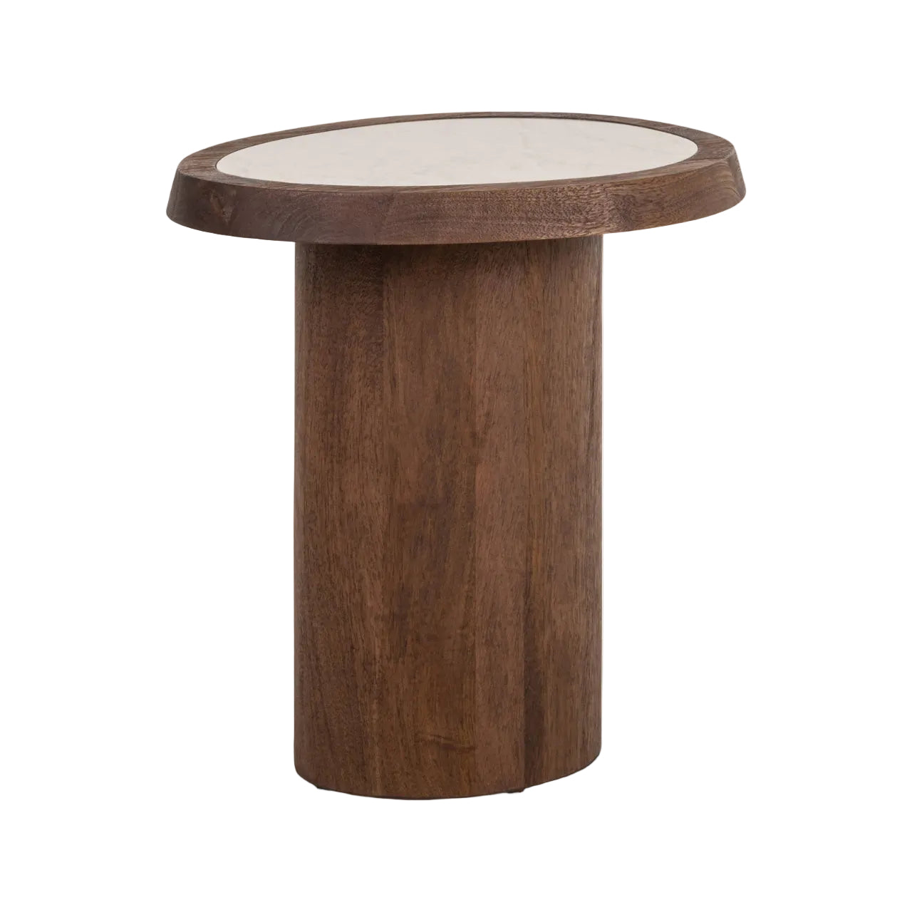 MELROSE Side Table in Mango Wood with Marble