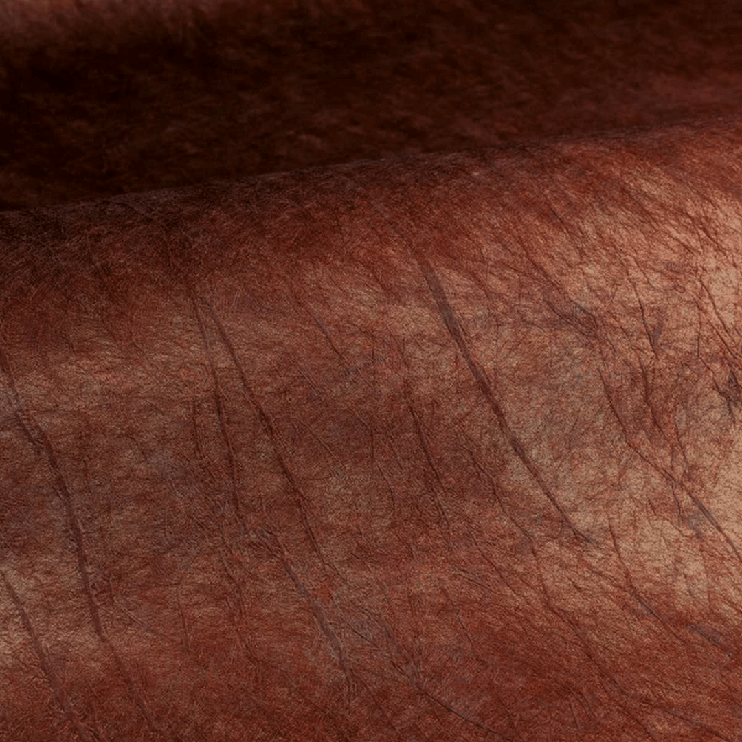 Metallic Textured Fabric Wallpaper with Pleats OXEA - SIENNE BRULÉ CUIVRÉ Rusty