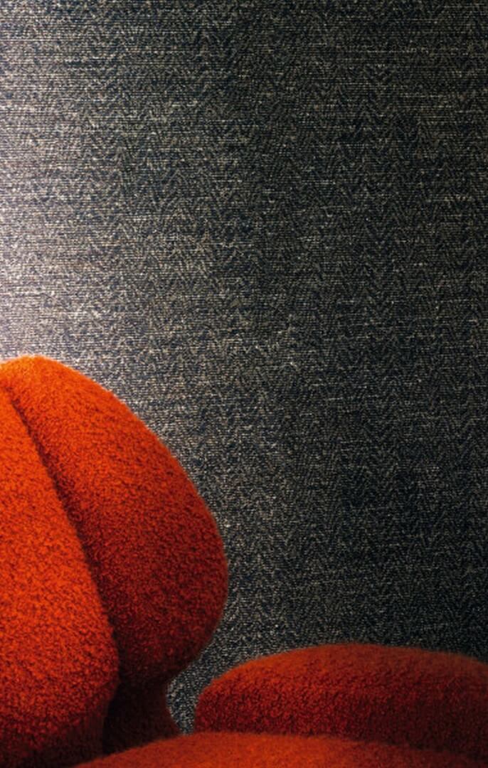 Textilní strukturovaná tapeta v herringbone ELBERT - ENCRE hnědá