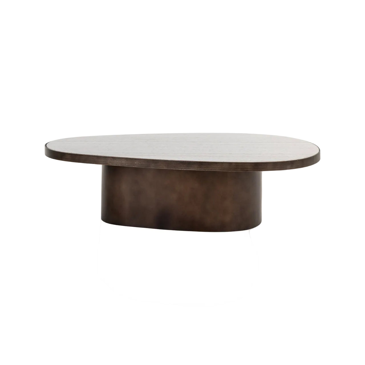 BILOXI Brown Coffee Table with Marble Top