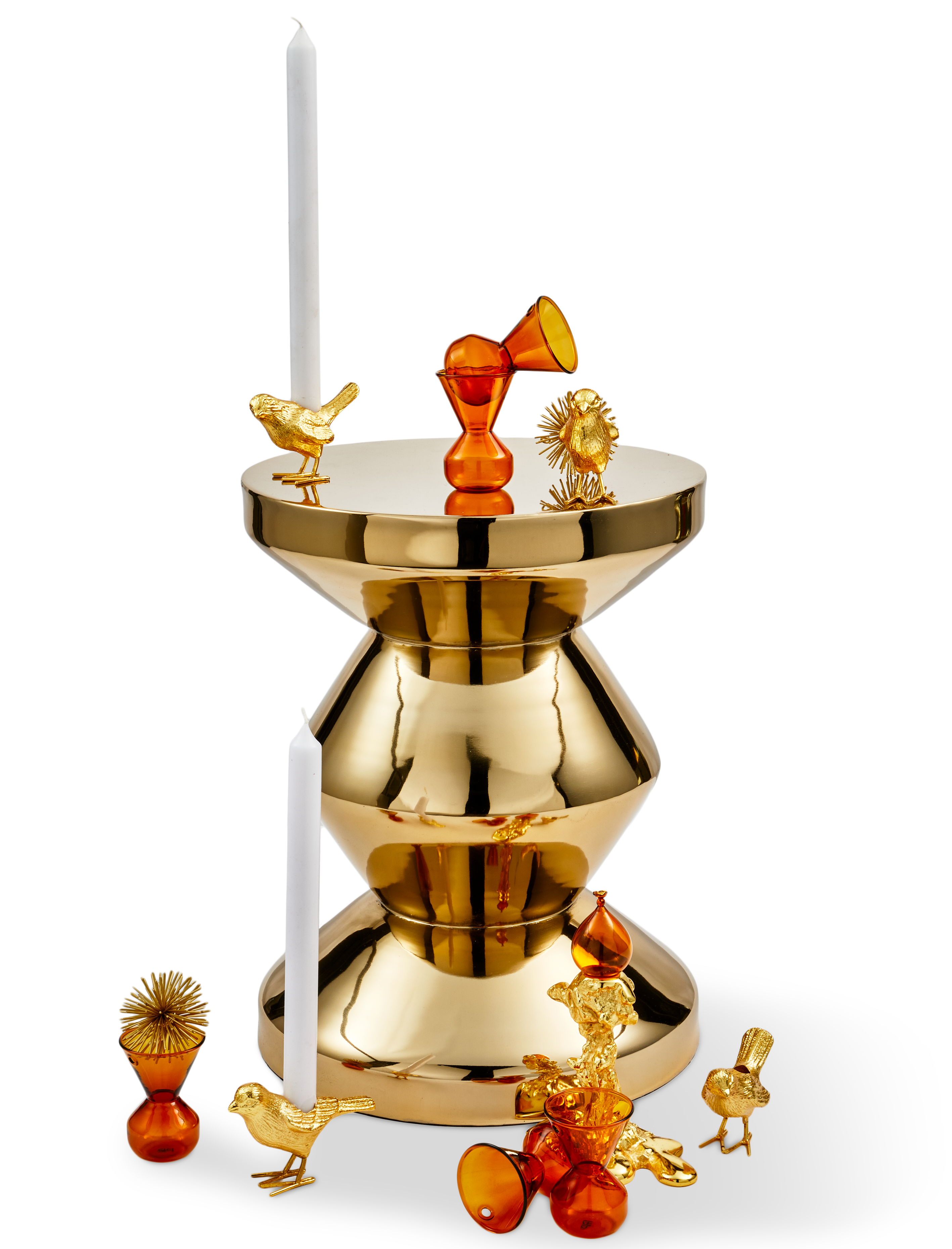 ZIG ZAG METAL Stool Gold