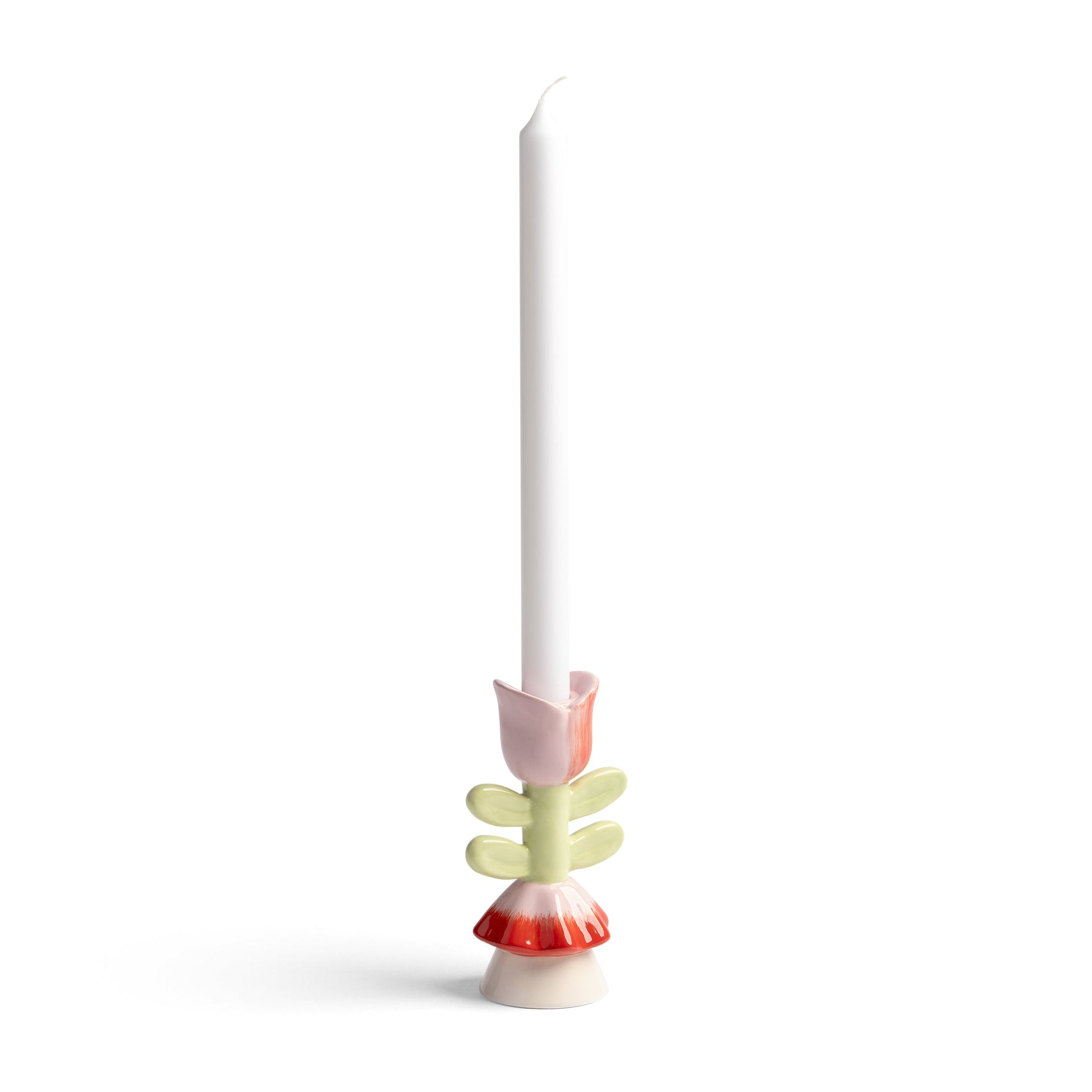 Svícen BLUME zelený s červenou a růžovou