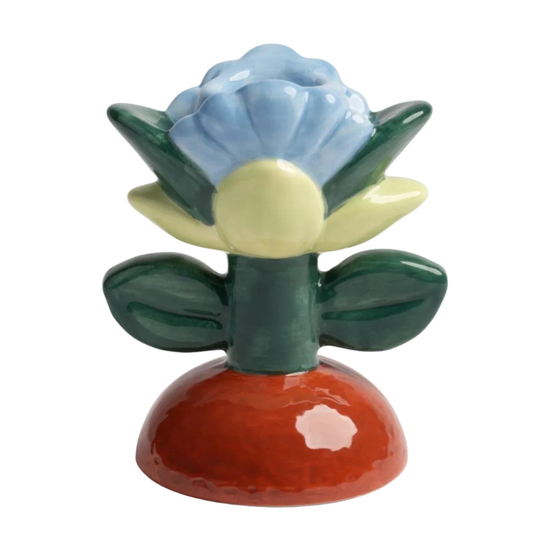 BLUME Candle Holder Green with Blue and Red