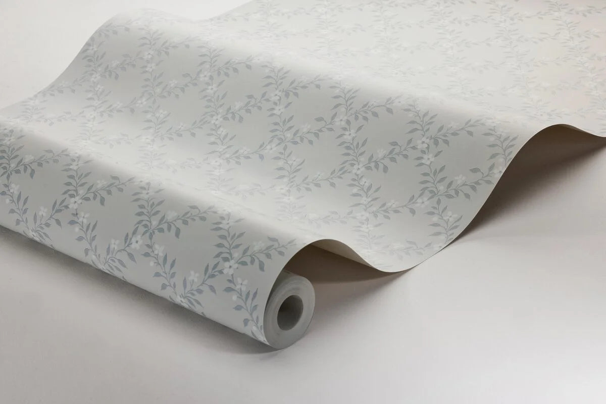 Tapeta s rostlinným motivem SOMMARSLÖJA modrá s bílou
