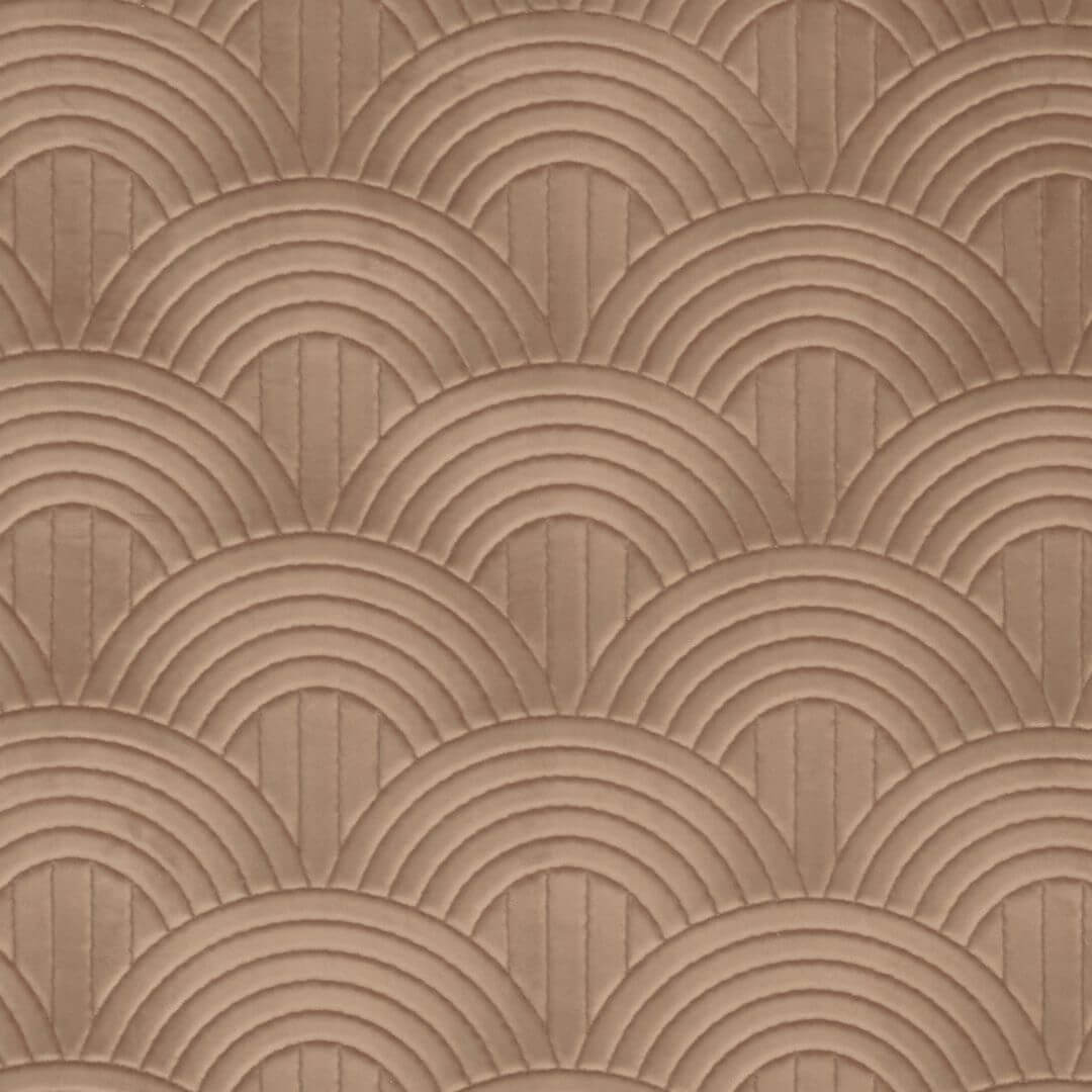 Textile wallpaper with a structural geometric pattern of arches VOLUTIS - POWDER BEIGE