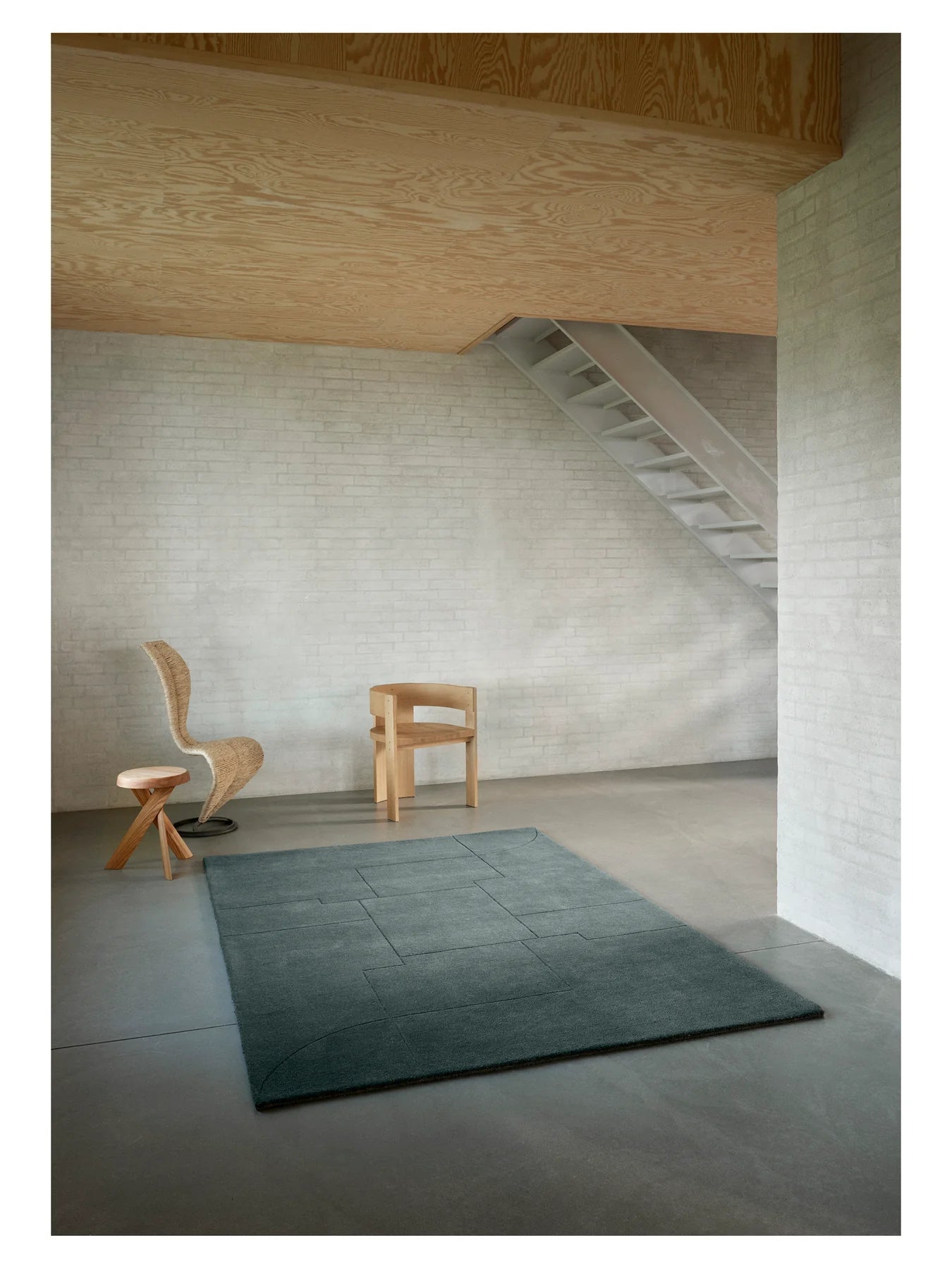 GEOMETRIC MAZE rug green moss