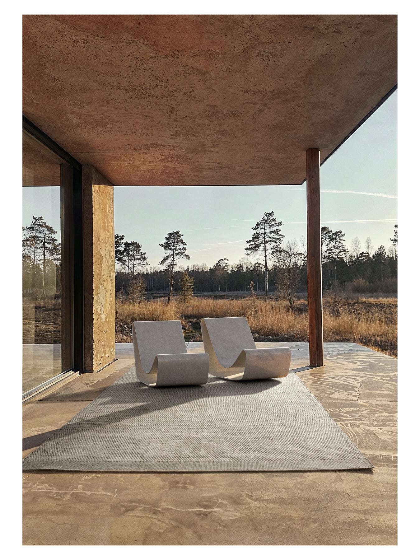 Round rug ADONIC MIST broken white