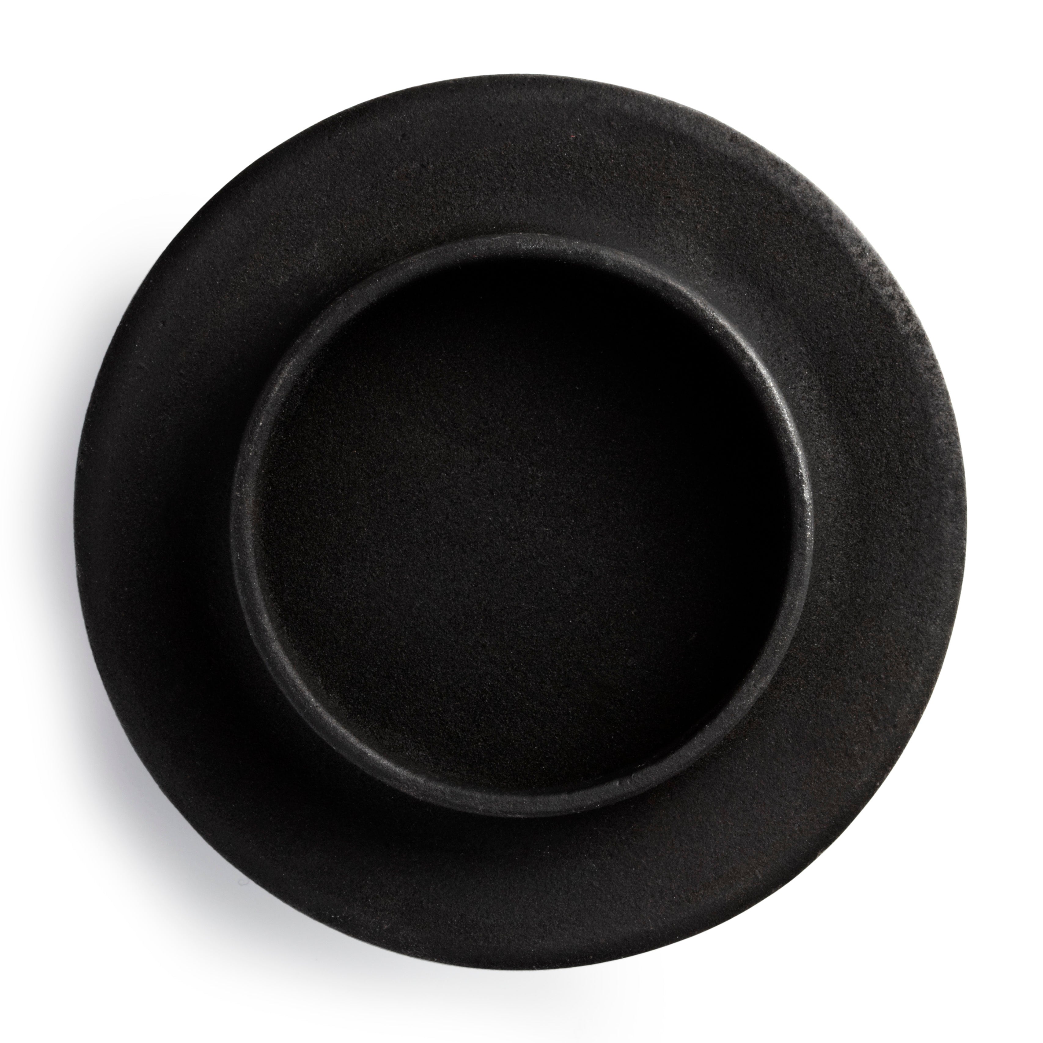 HEIMA BLOCK CANDLE Black Cast Iron Candle Holder