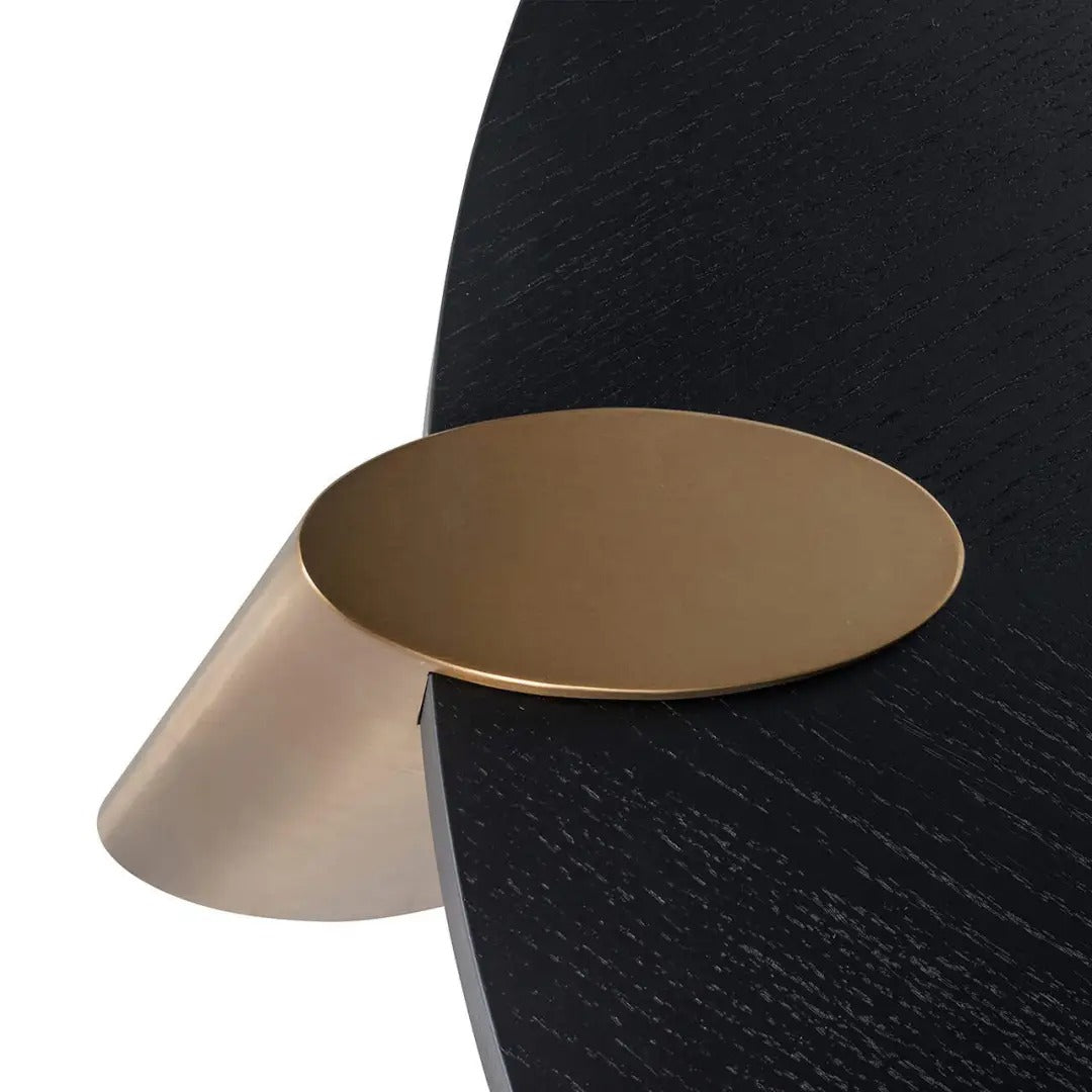 BRODY black coffee table set with brass base