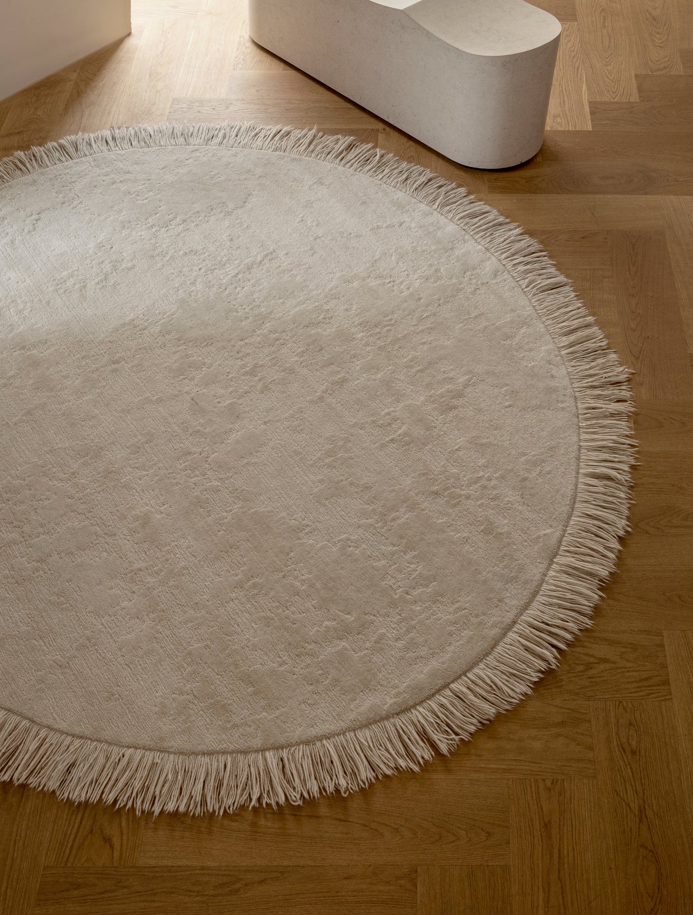 Oceanic Reef Oval Rug Beige