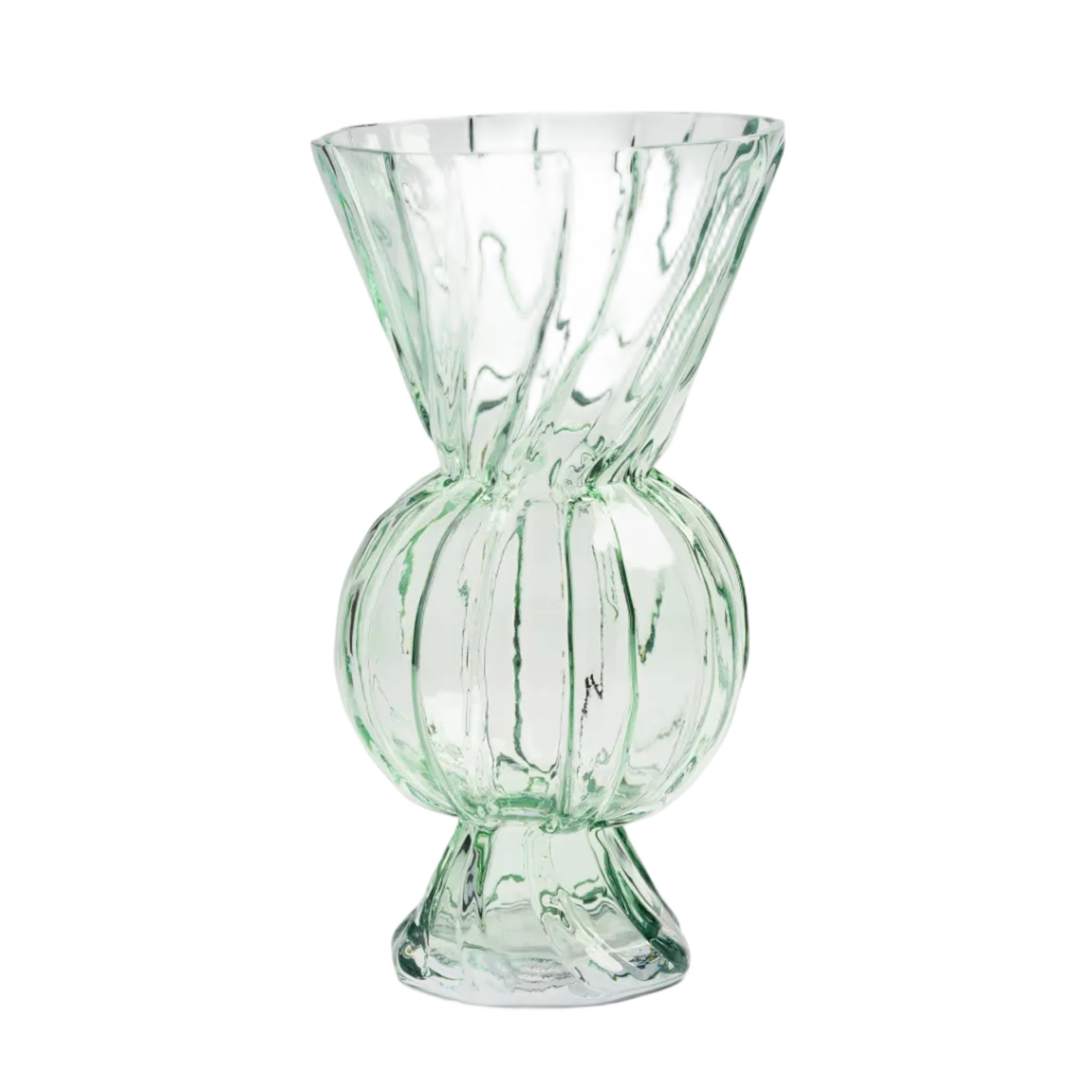 Rhombic Vase Green Glass