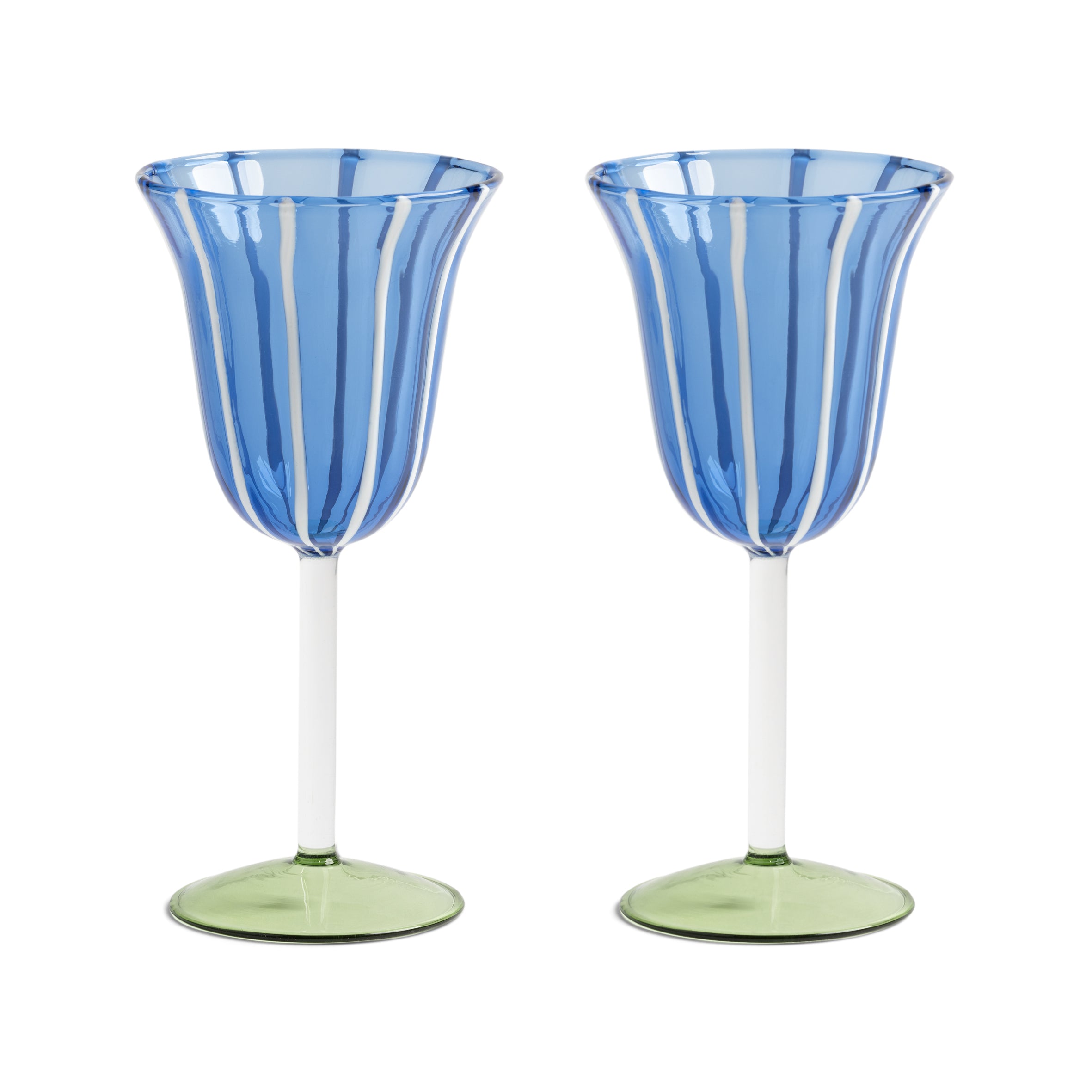 EVE Blue and Green Glass Goblet Set
