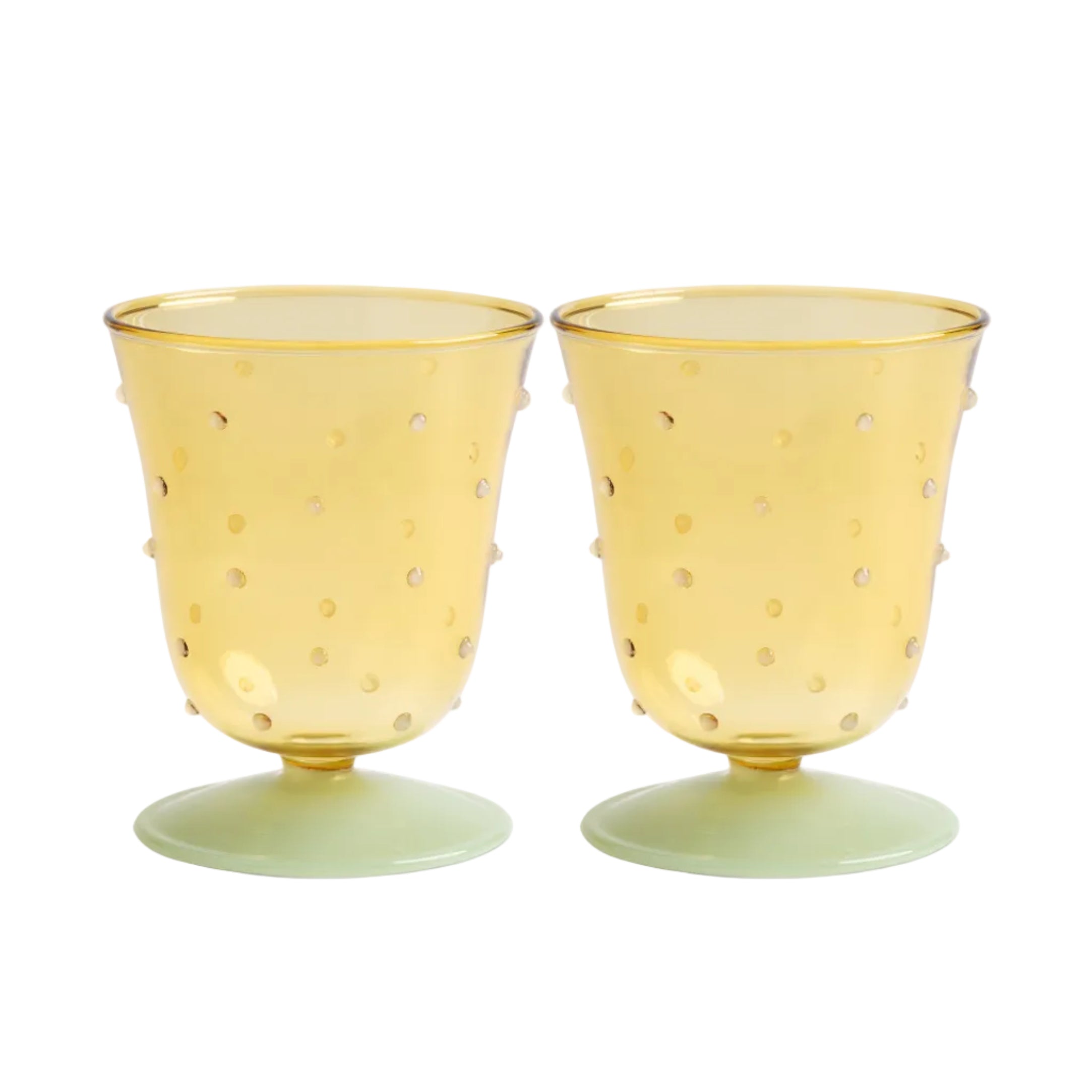 DOT green and yellow glass set