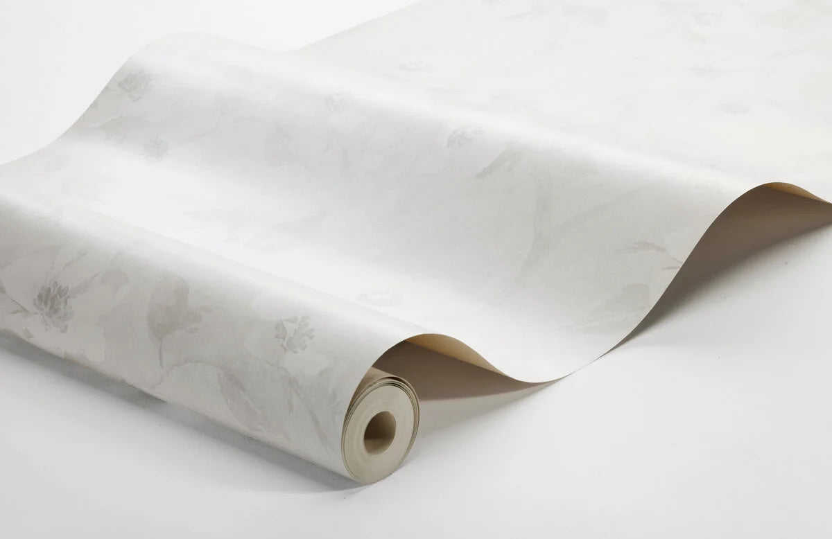 Tapeta s rostlinným vzorem květin HELEN’S FLOWER bílá