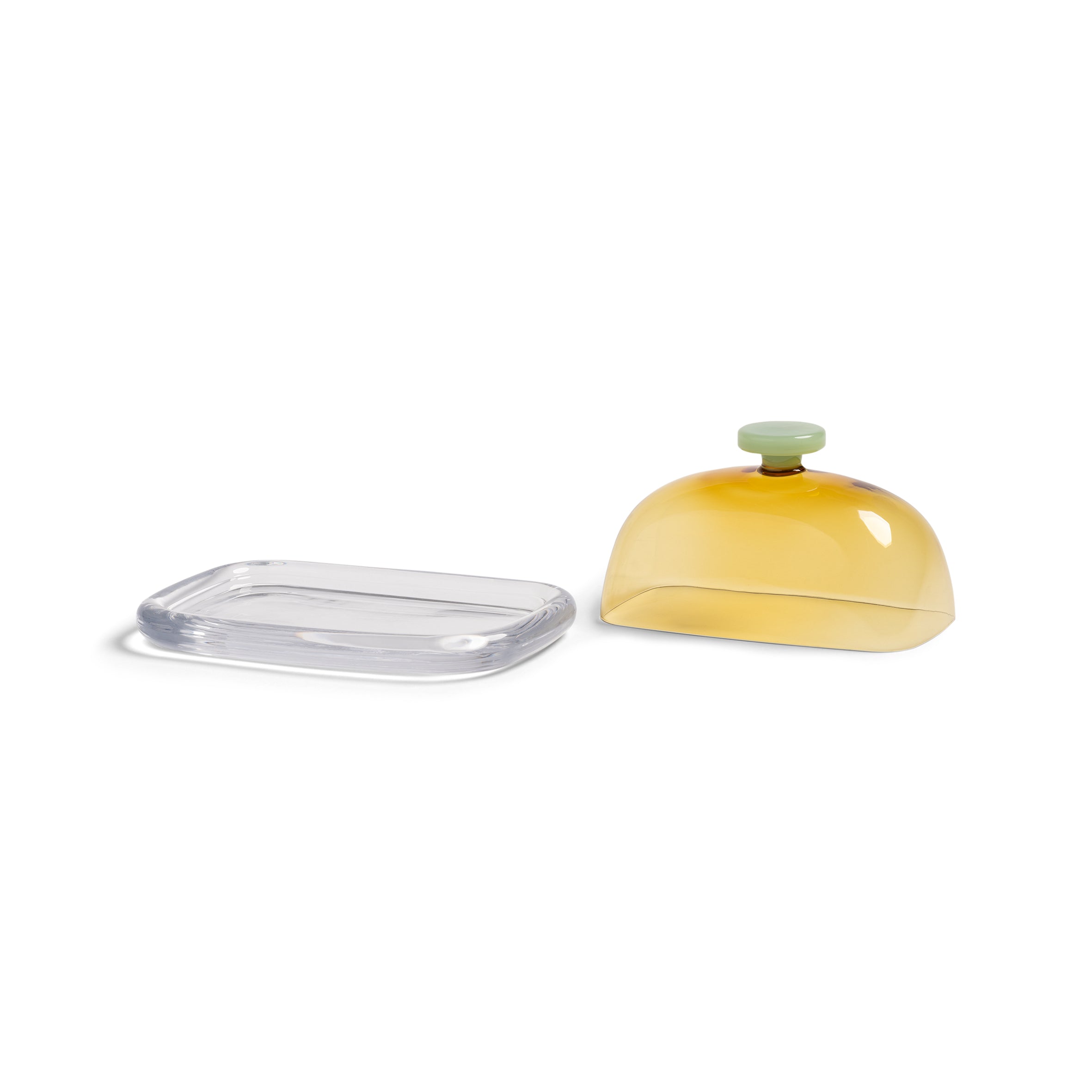 Butter dish CANTINE yellow with green