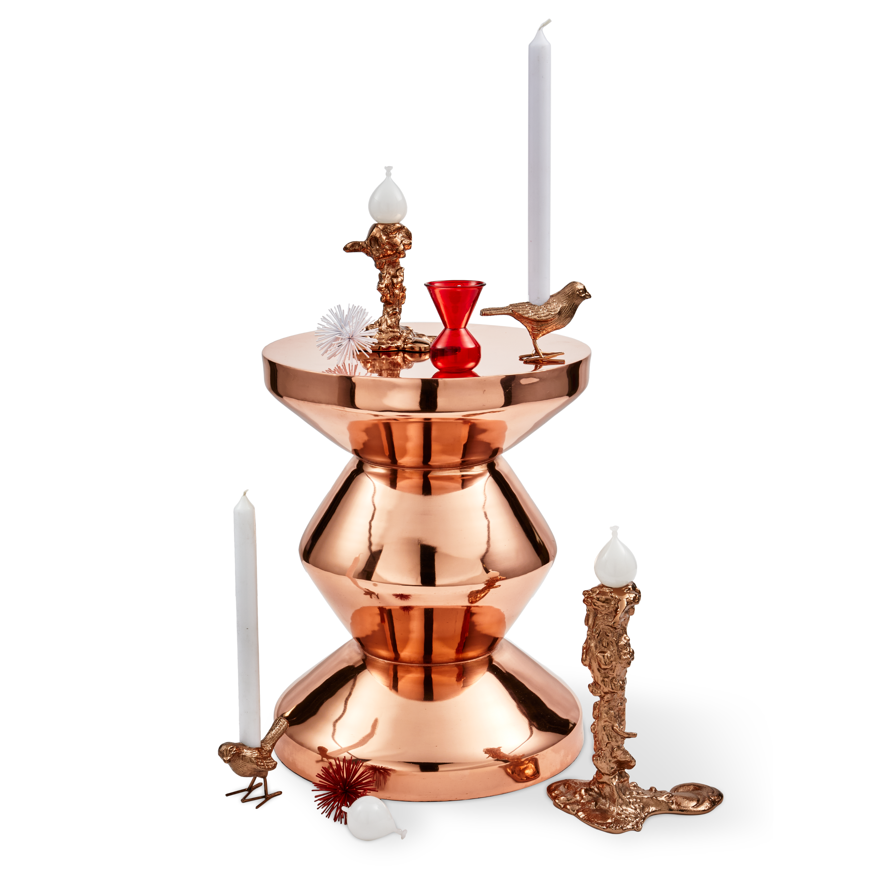 Svícny HEJN PTÁKŮ světle růžový zlatý