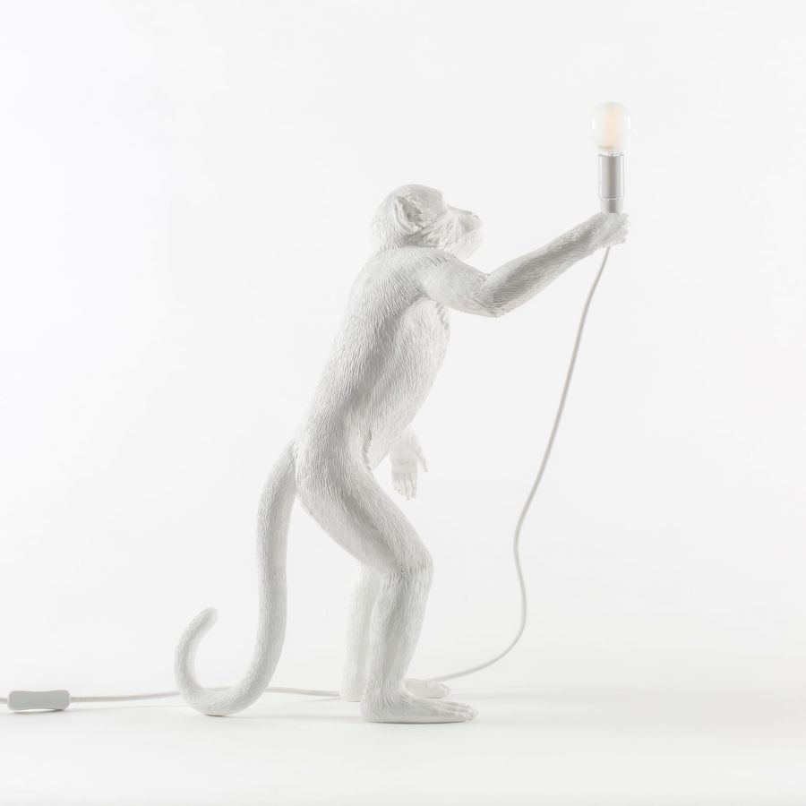 Stolní lampa MONKEY STANDING bílá