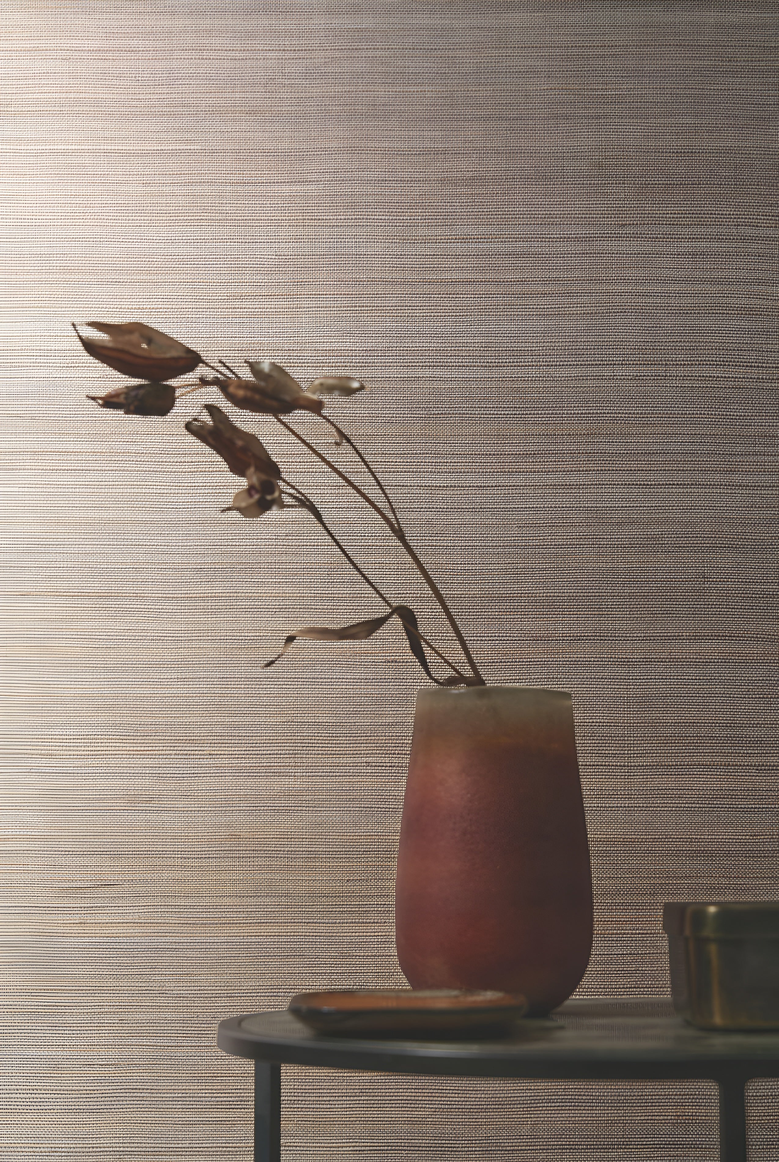 Structural plant fiber wallpaper PICTA - LIGHT GRAY